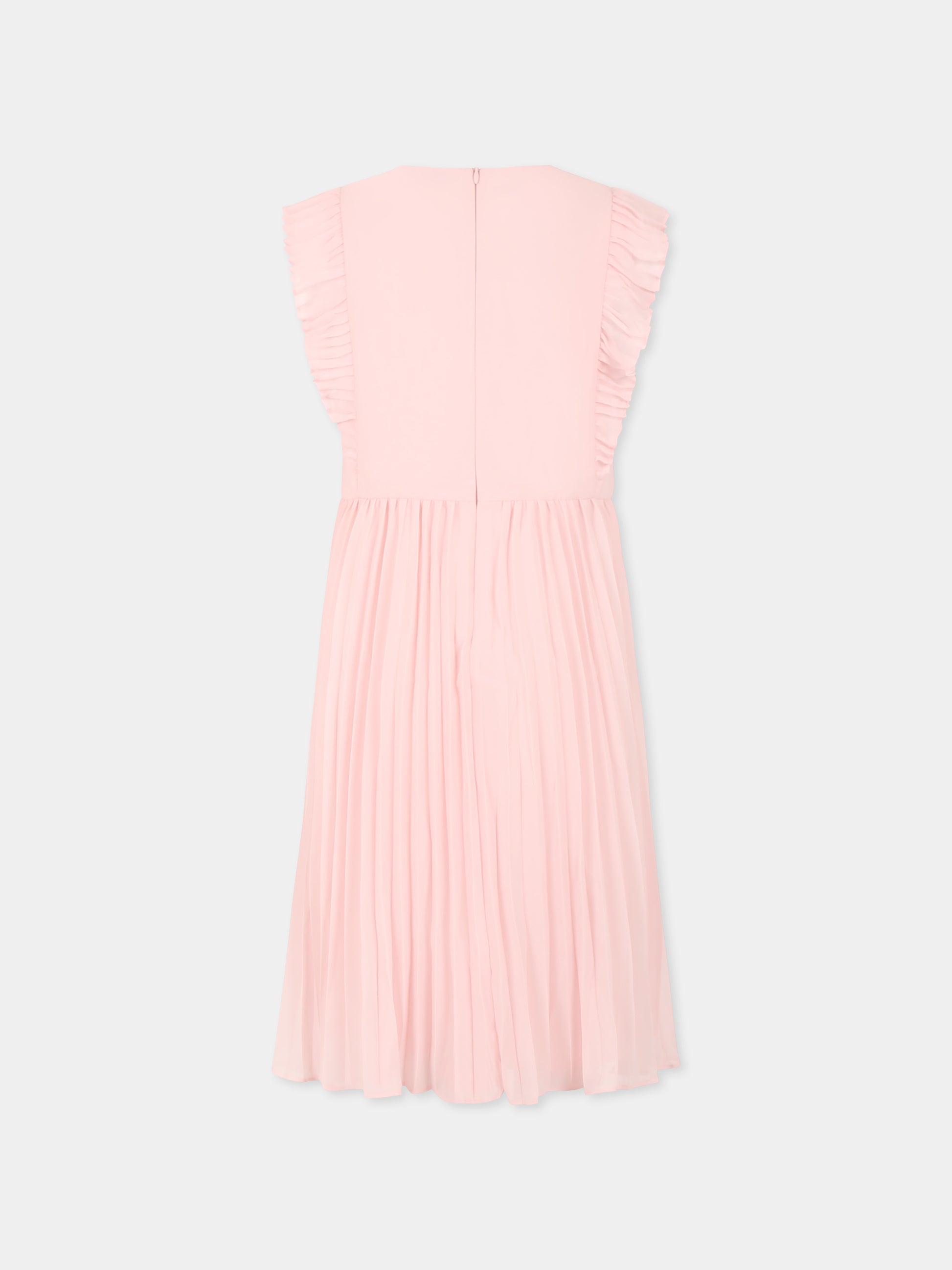 Vestito rosa per bambina con fiocchi,Self-portrait,SS25-733M-P