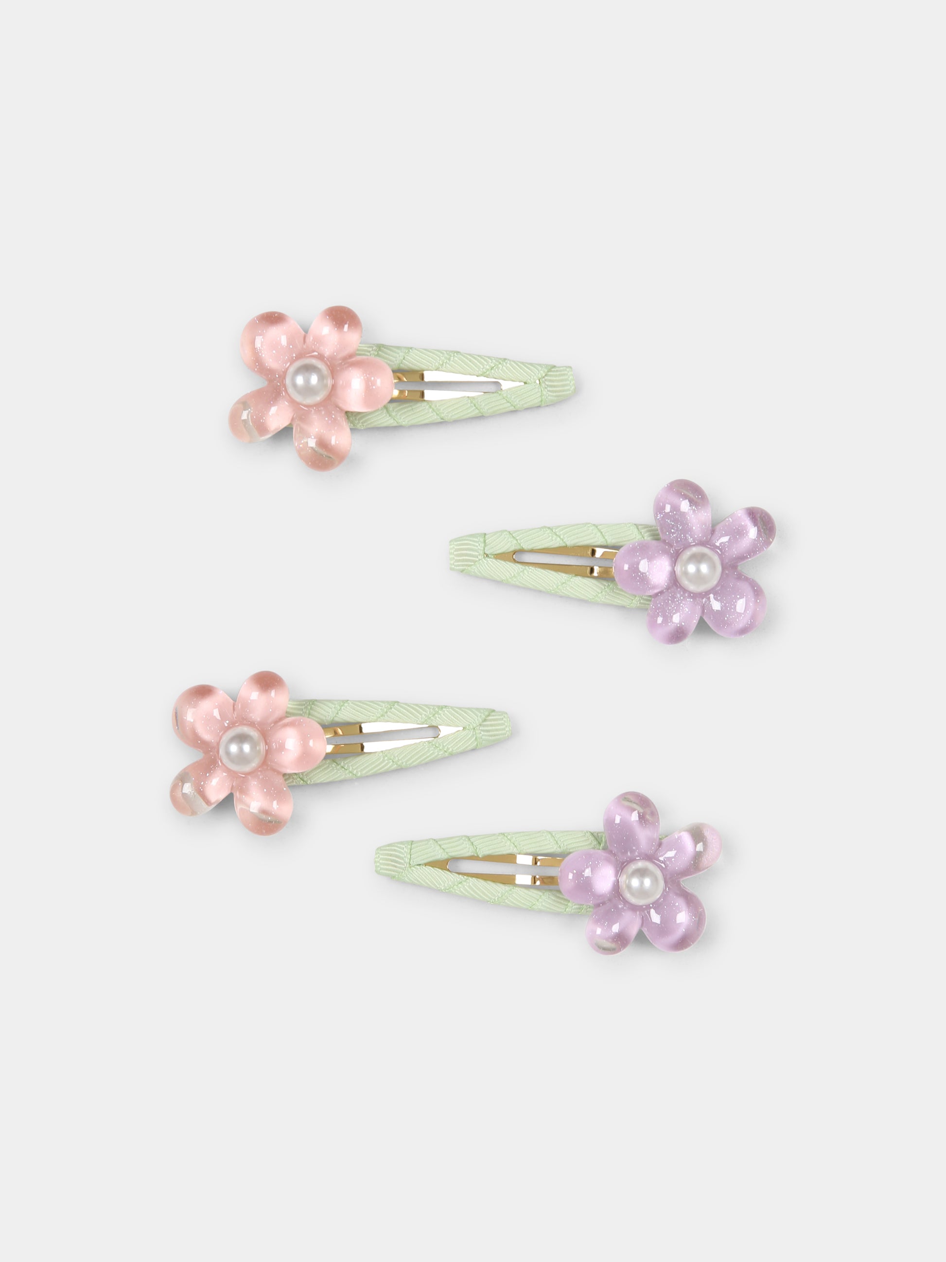 Set fermagli multicolor per bambina con fiori,Self-portrait,SS25-729-M