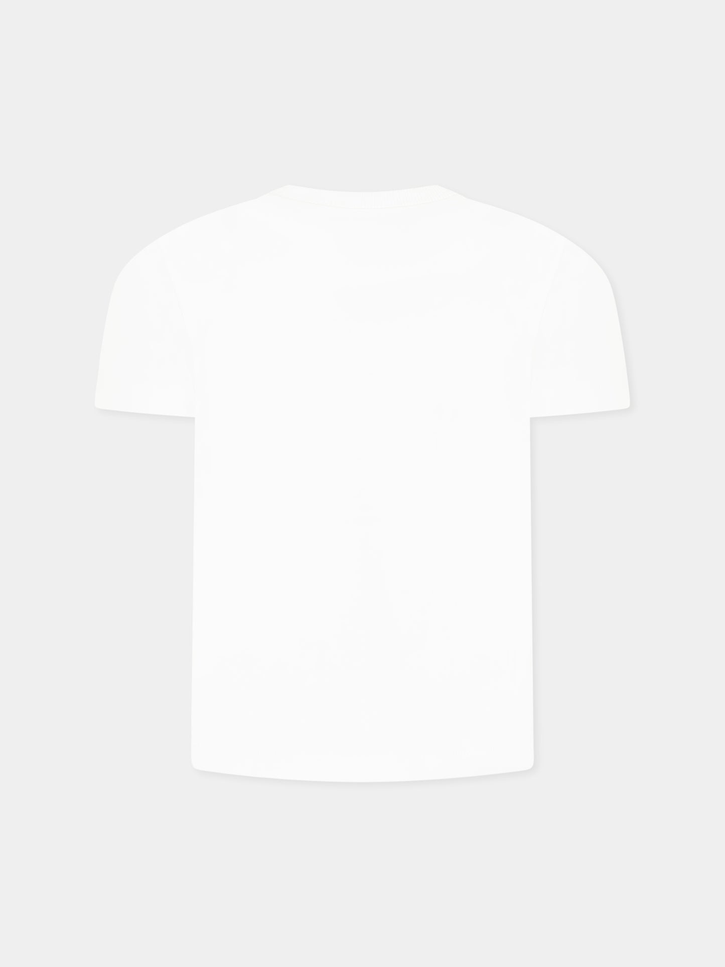 T-shirt bianca per bambina con stampa bicicletta,Moschino Kids,HAM06U LBA10 10101