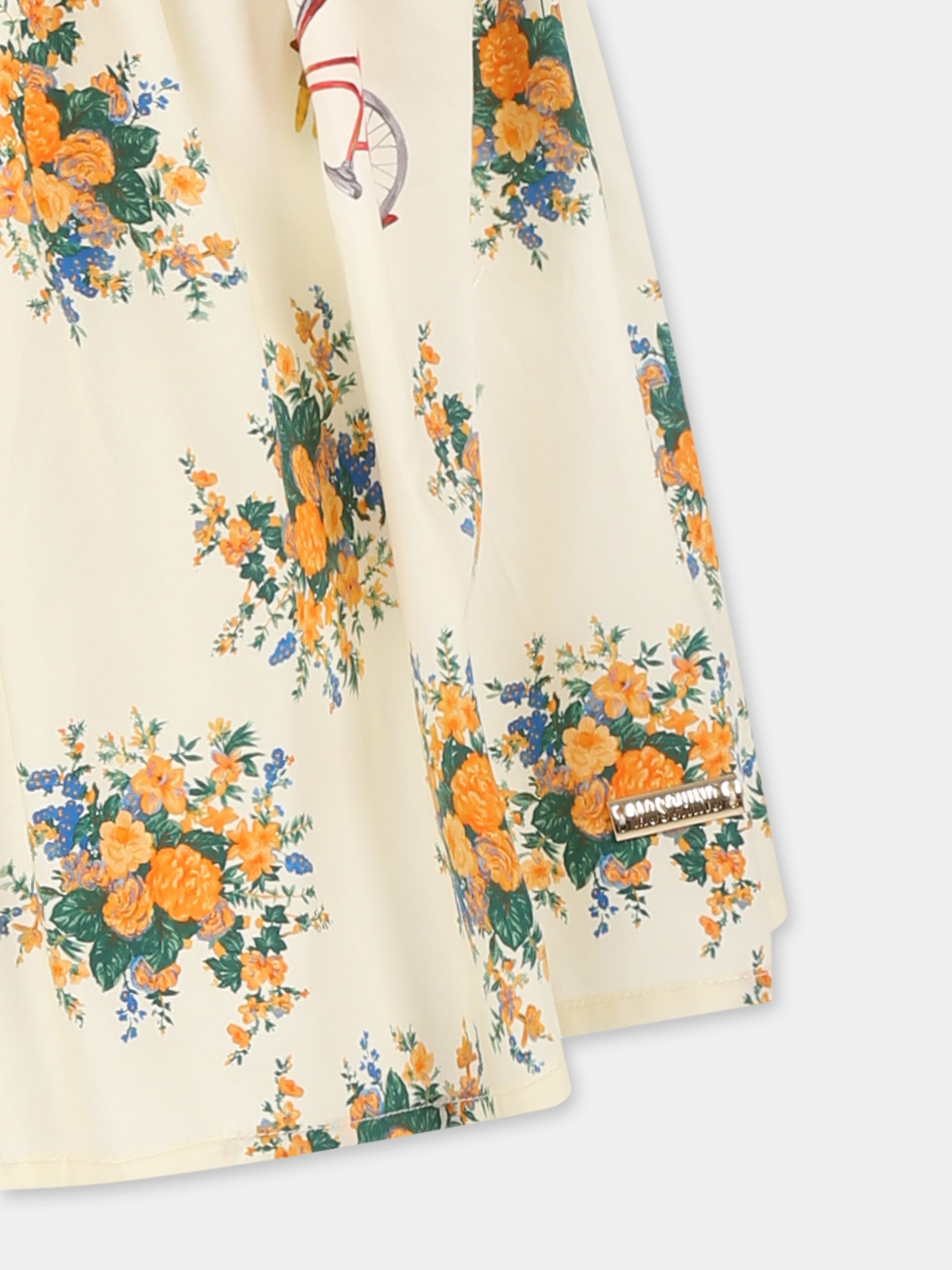 Gonna gialla per bambina con stampa floreale,Moschino Kids,HDJ03T LLB56 84435