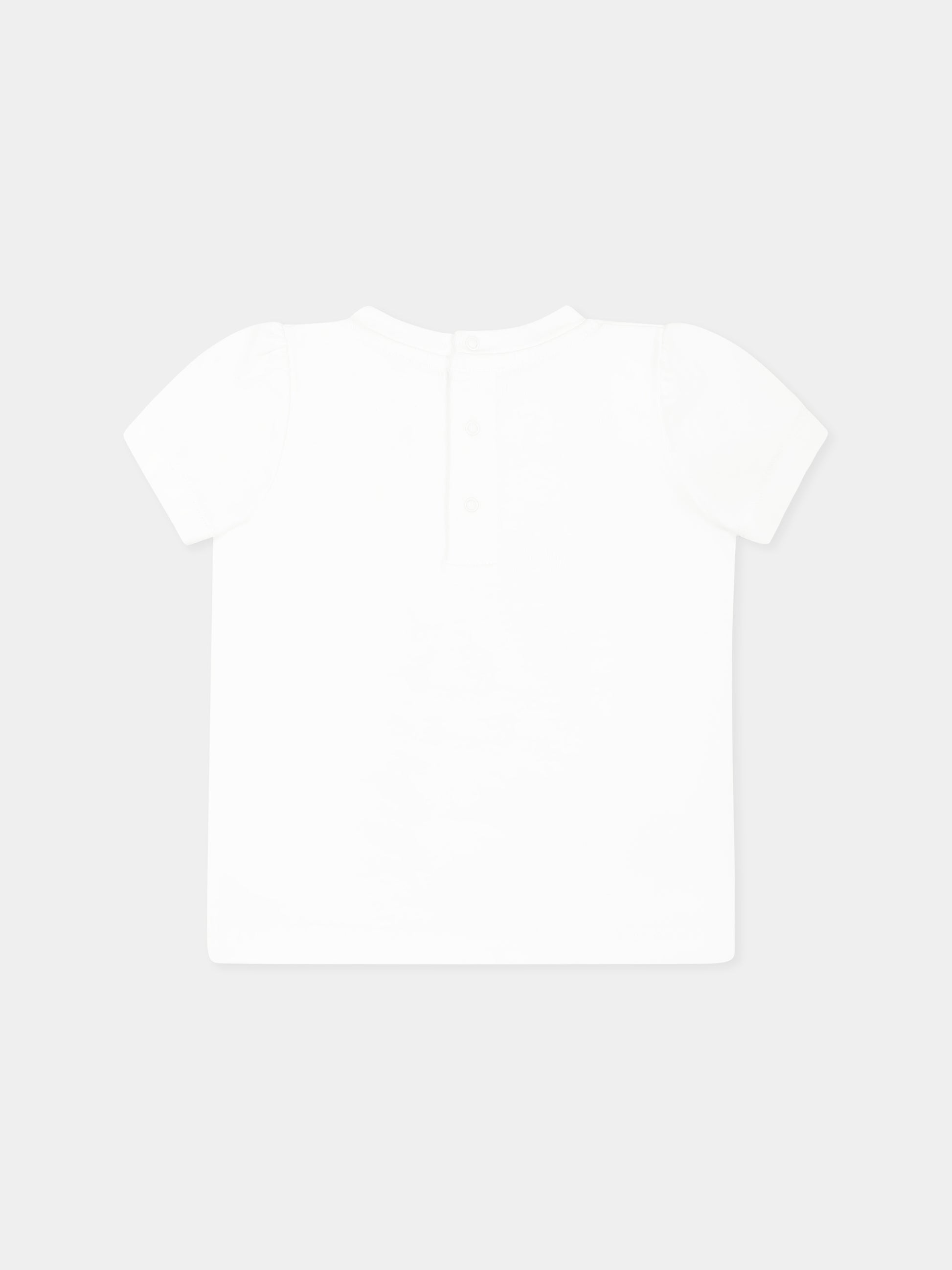 T-shirt bianca per neonata con stampa bicicletta,Moschino Kids,MDM03M LBA10 10101