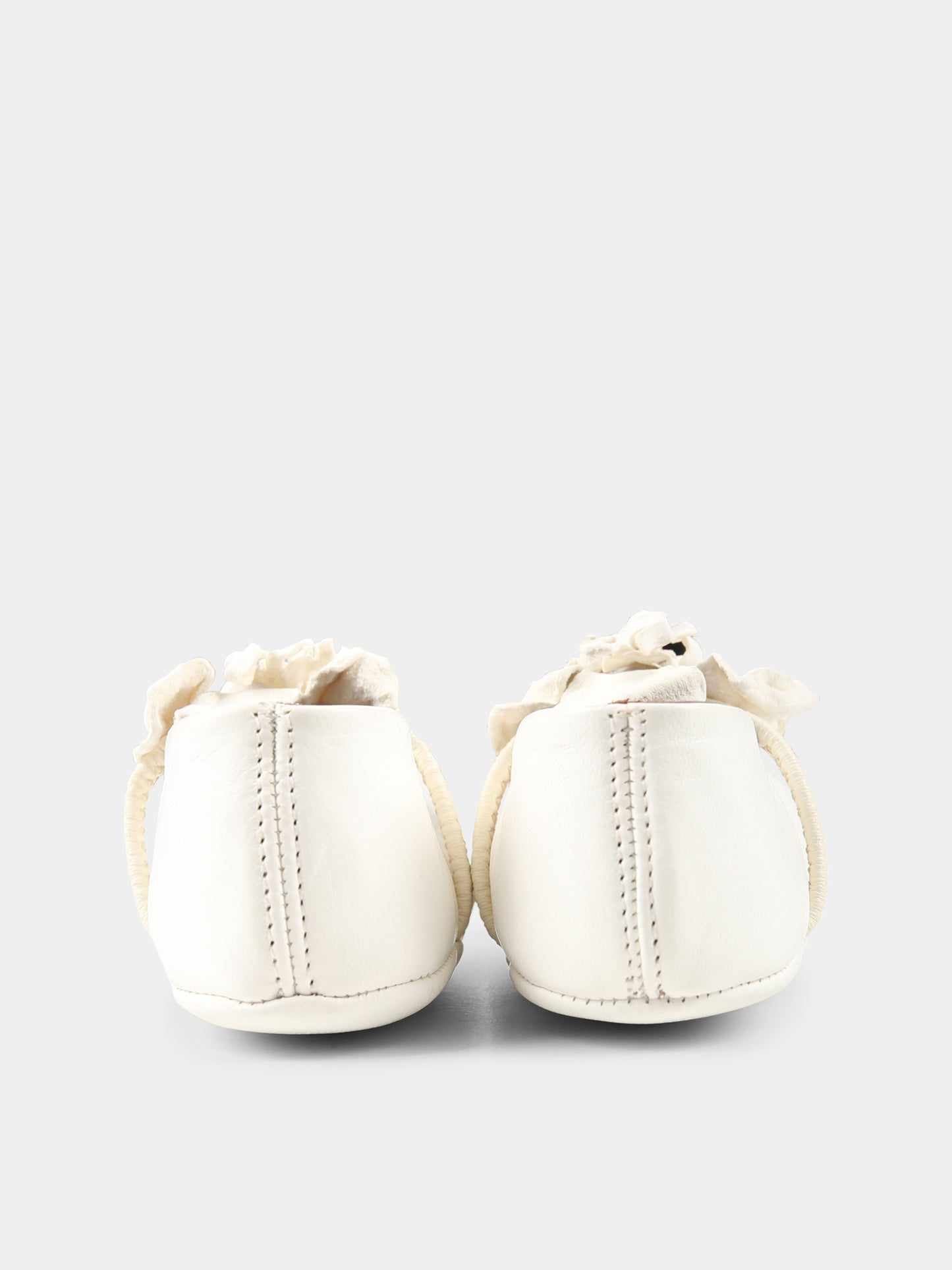 Ballerine bianche per neonata con fiore,Pèpè,00208 FLP NA BIANCO