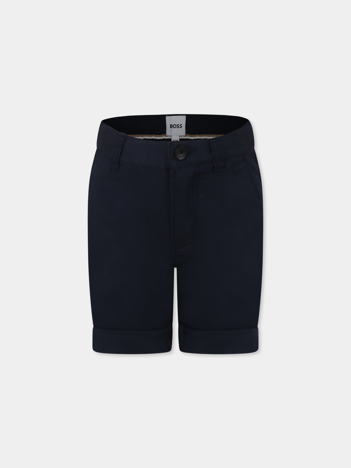 Shorts blu per bambino con logo,Boss,J50682 849