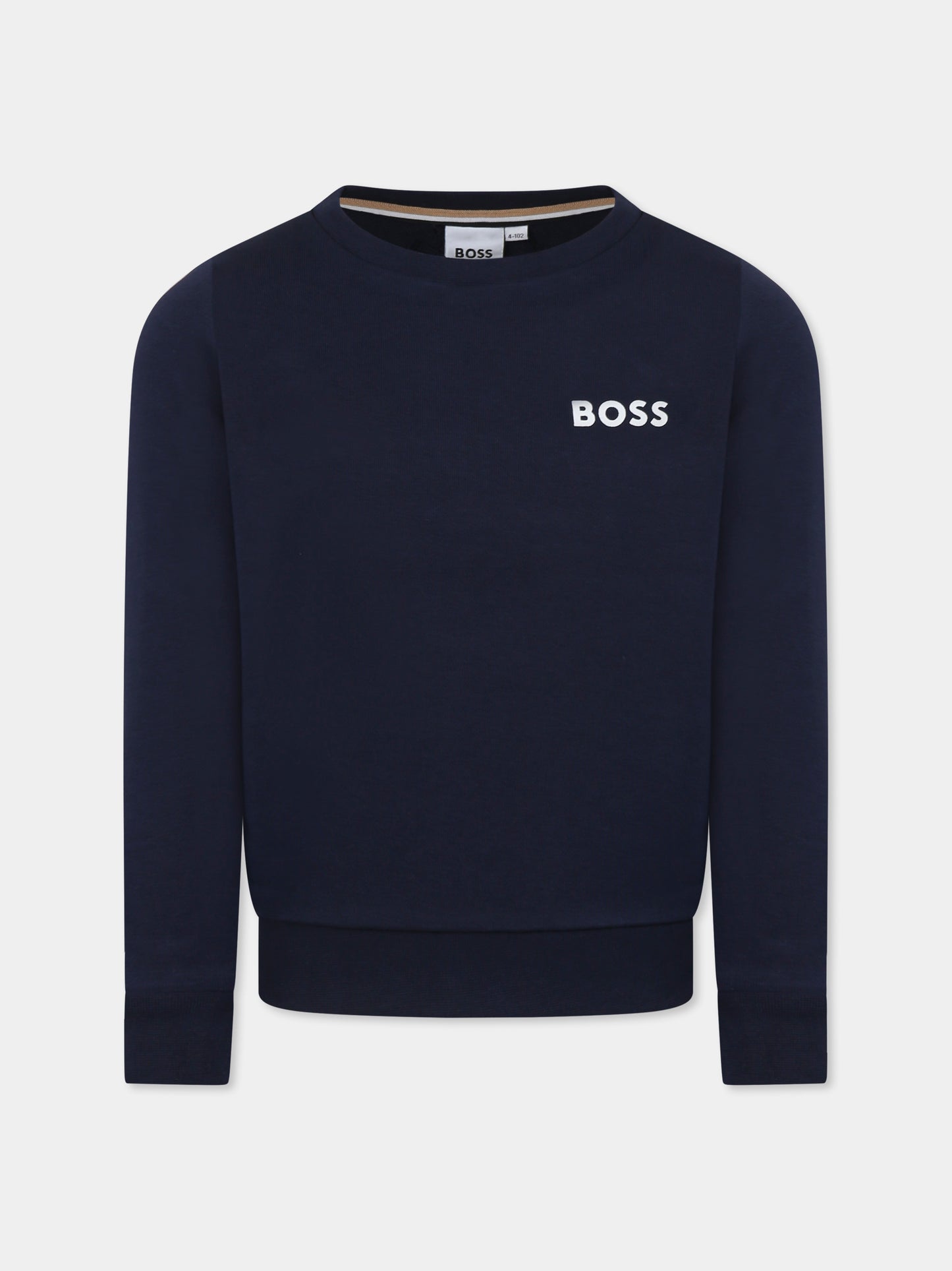 Felpa blu per bambino con logo,Boss,J50713 849