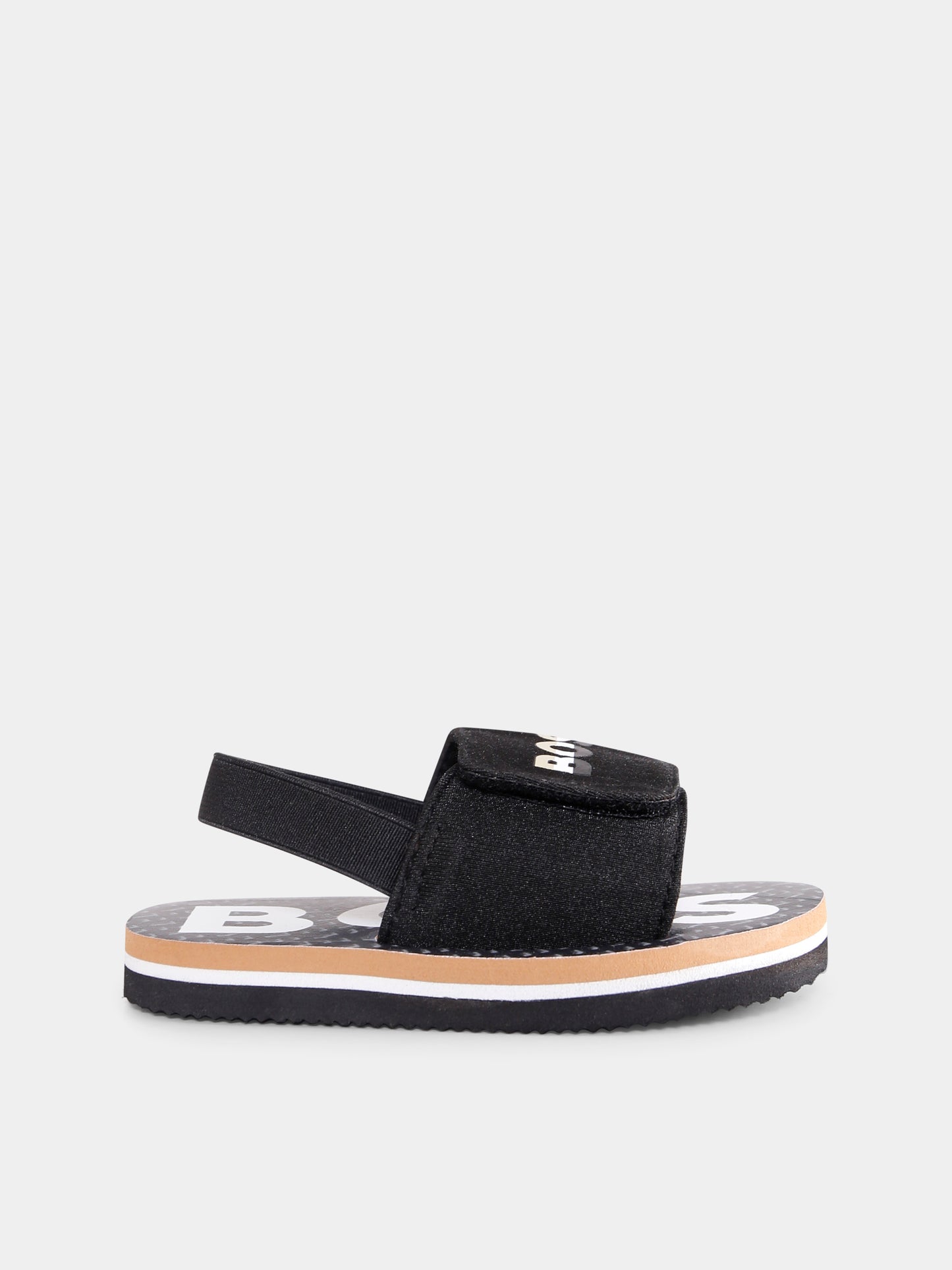 Sandali neri per neonato con logo,Boss,J50889 09B