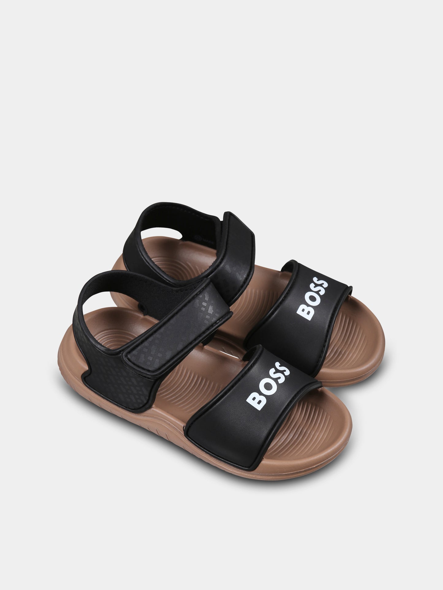 Sandali neri per neonato con logo,Boss,J50890 09B