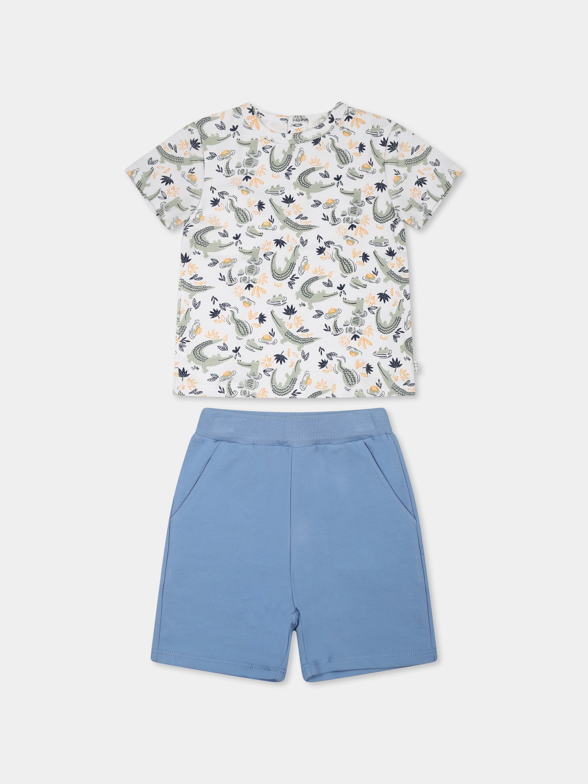 Completo multicolor per neonato con stampa coccodrillo all over,Carrement Beau,Y30009 N48