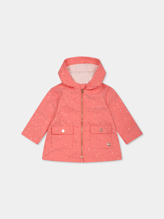 Giacca a vento rosa per neonata con pois all over,Carrement Beau,Y30078 411