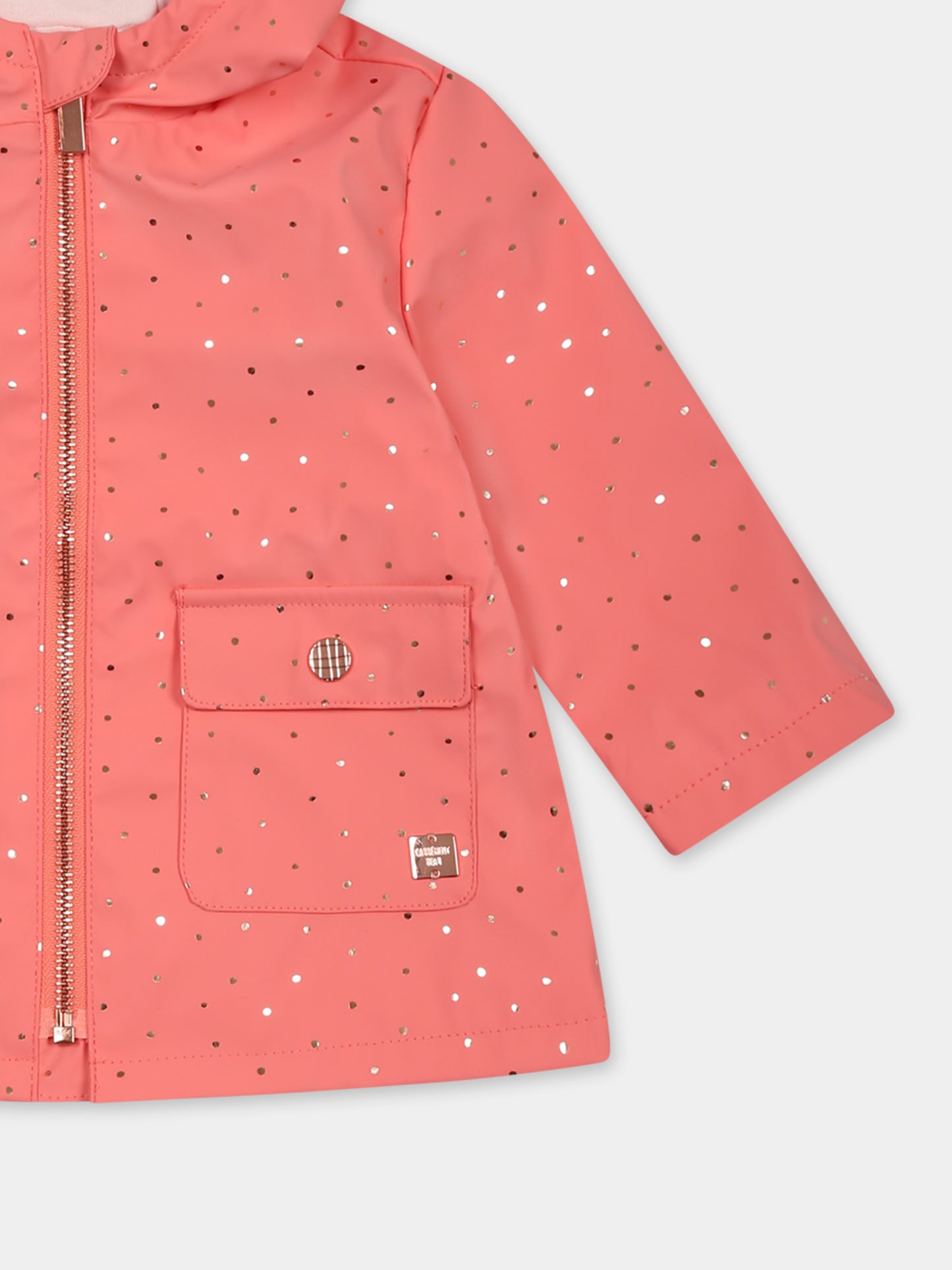 Giacca a vento rosa per neonata con pois all over,Carrement Beau,Y30078 411