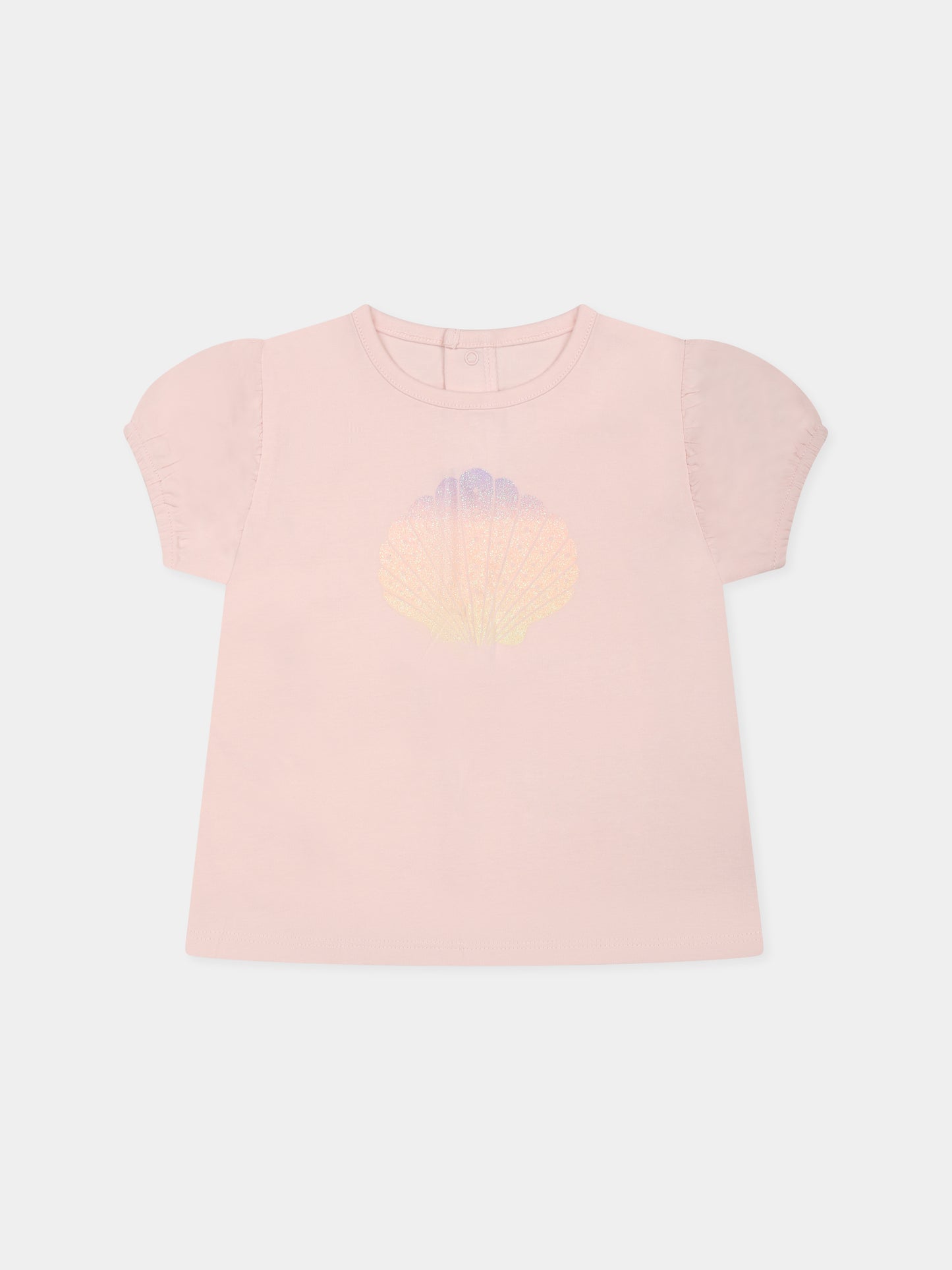 T-shirt rose pour bébé fille avec coque
