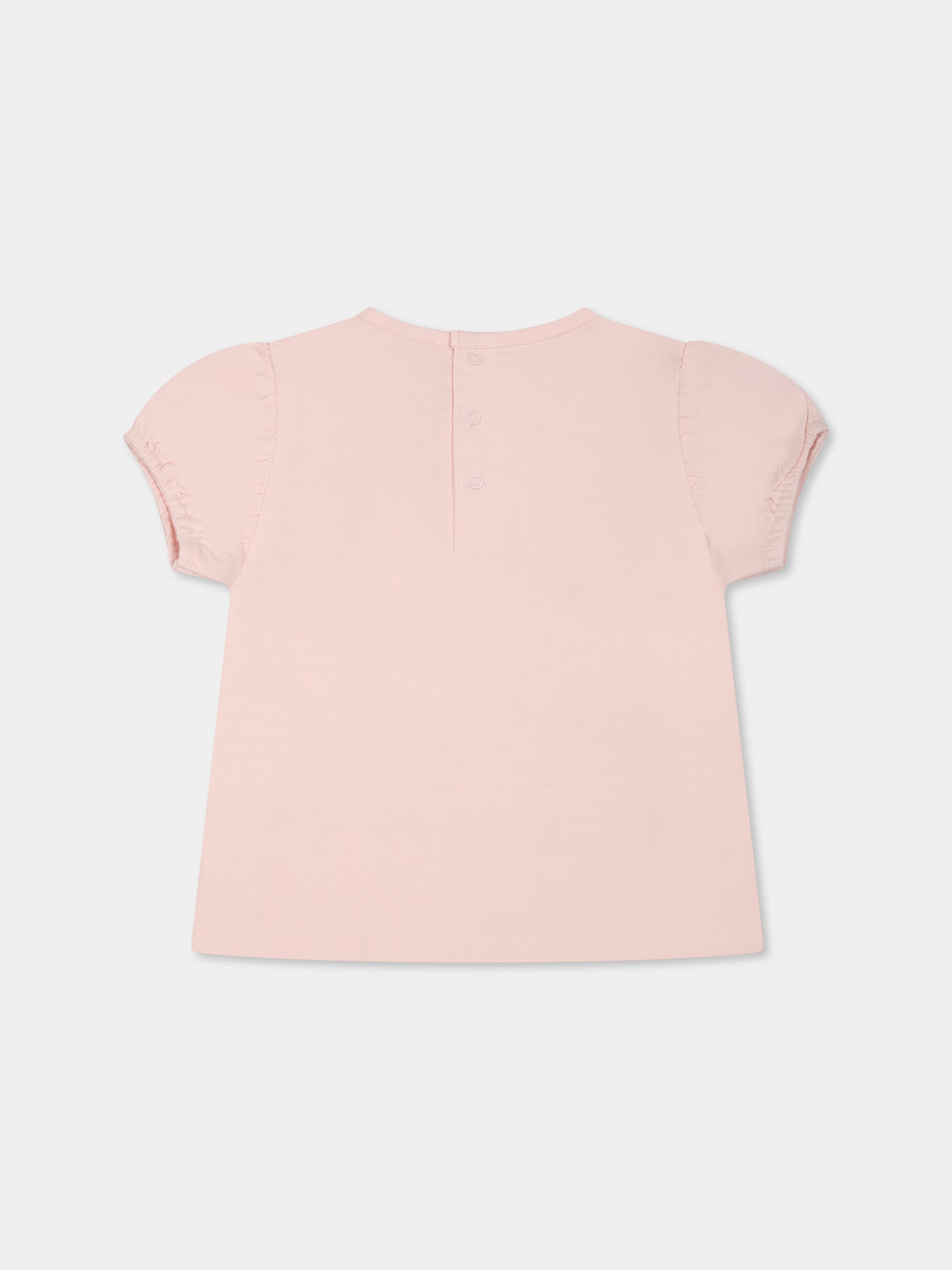 T-shirt rose pour bébé fille avec coque