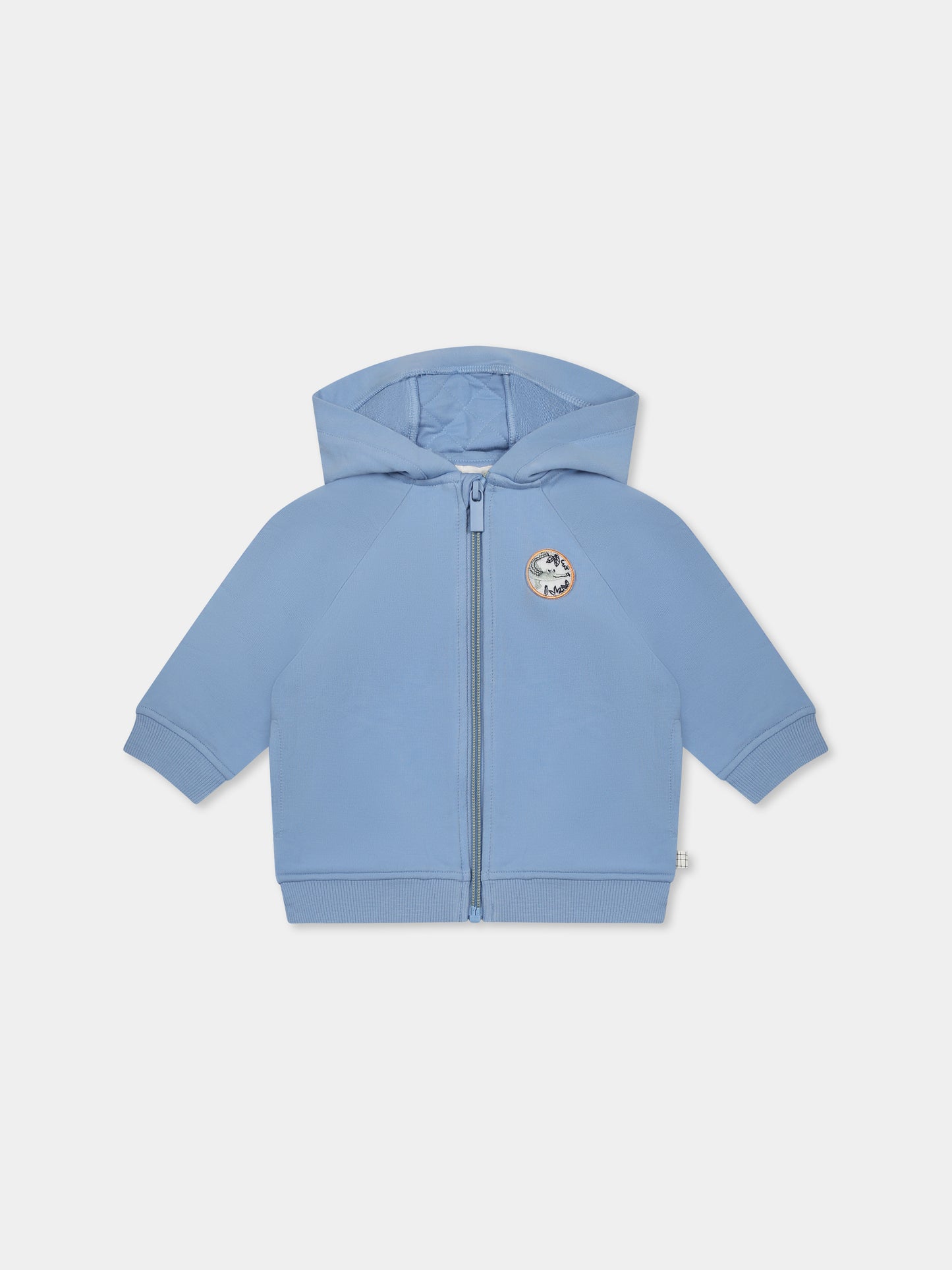 Felpa celeste per neonato con patch,Carrement Beau,Y30129 822