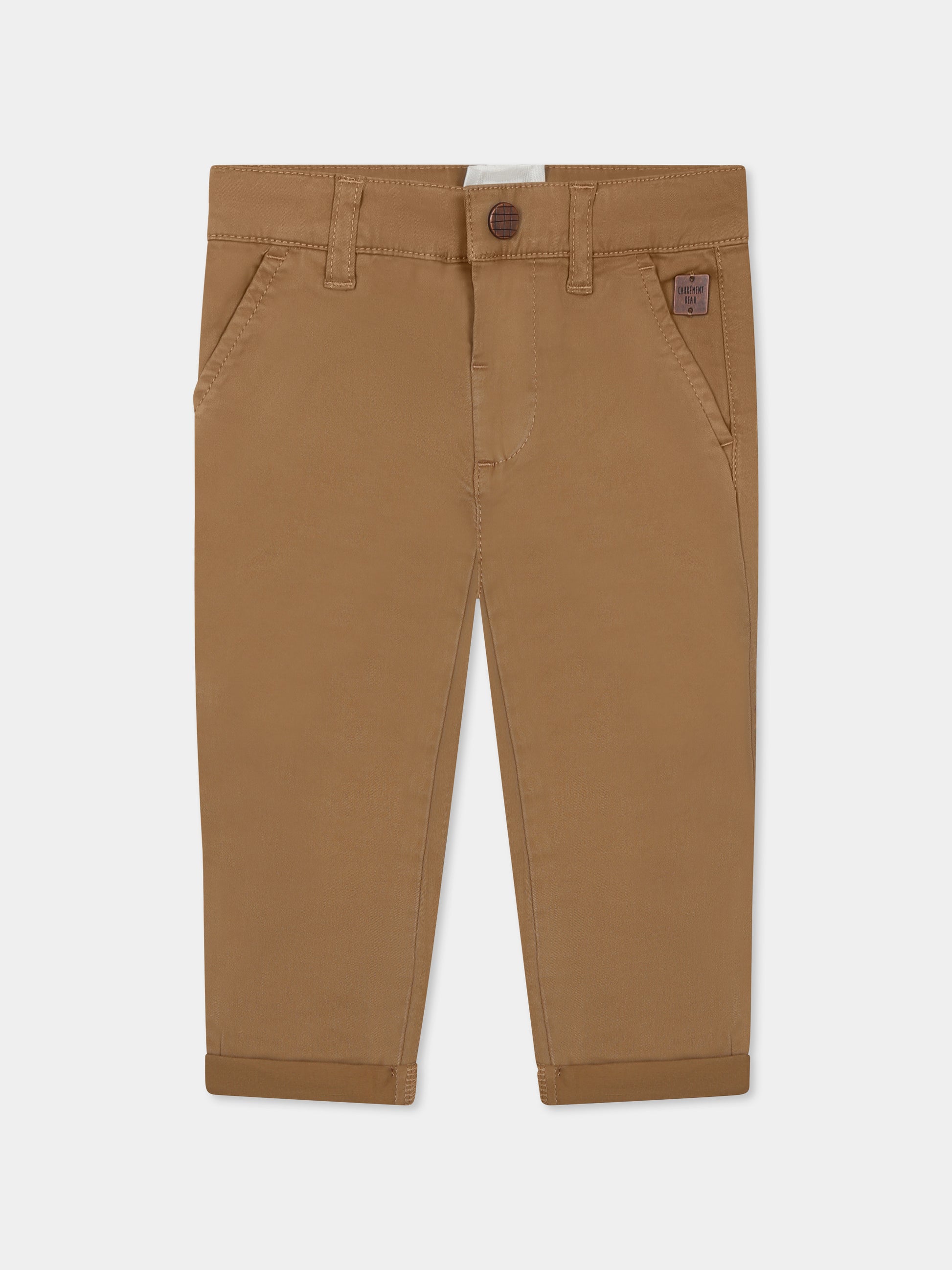 Pantaloni beige per neonato con logo,Carrement Beau,Y30141 262