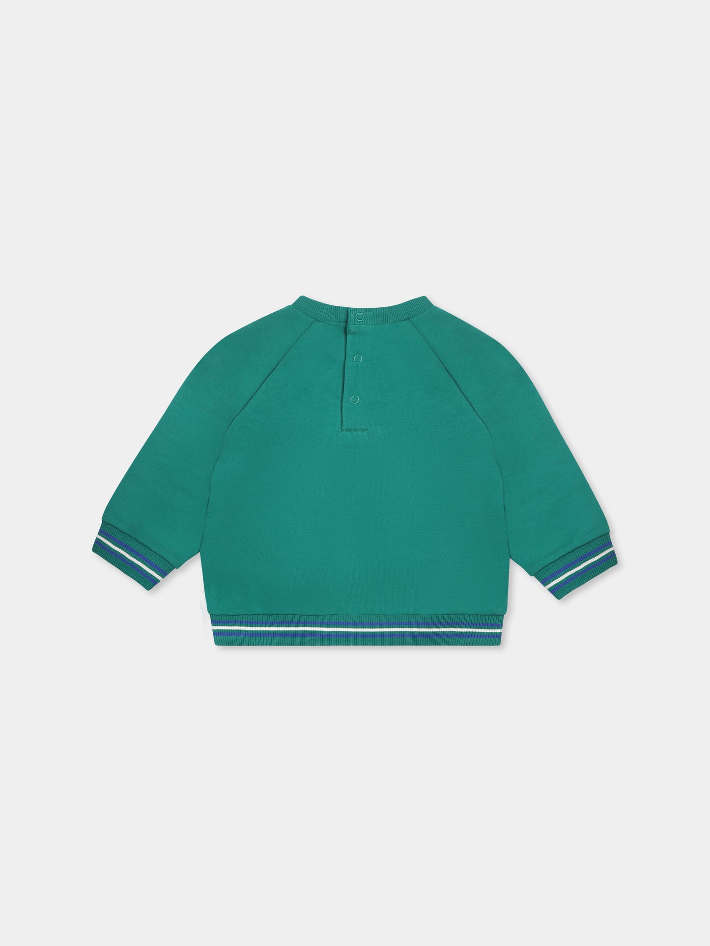 Felpa verde per neonato con scritta,Carrement Beau,Y30152 60C