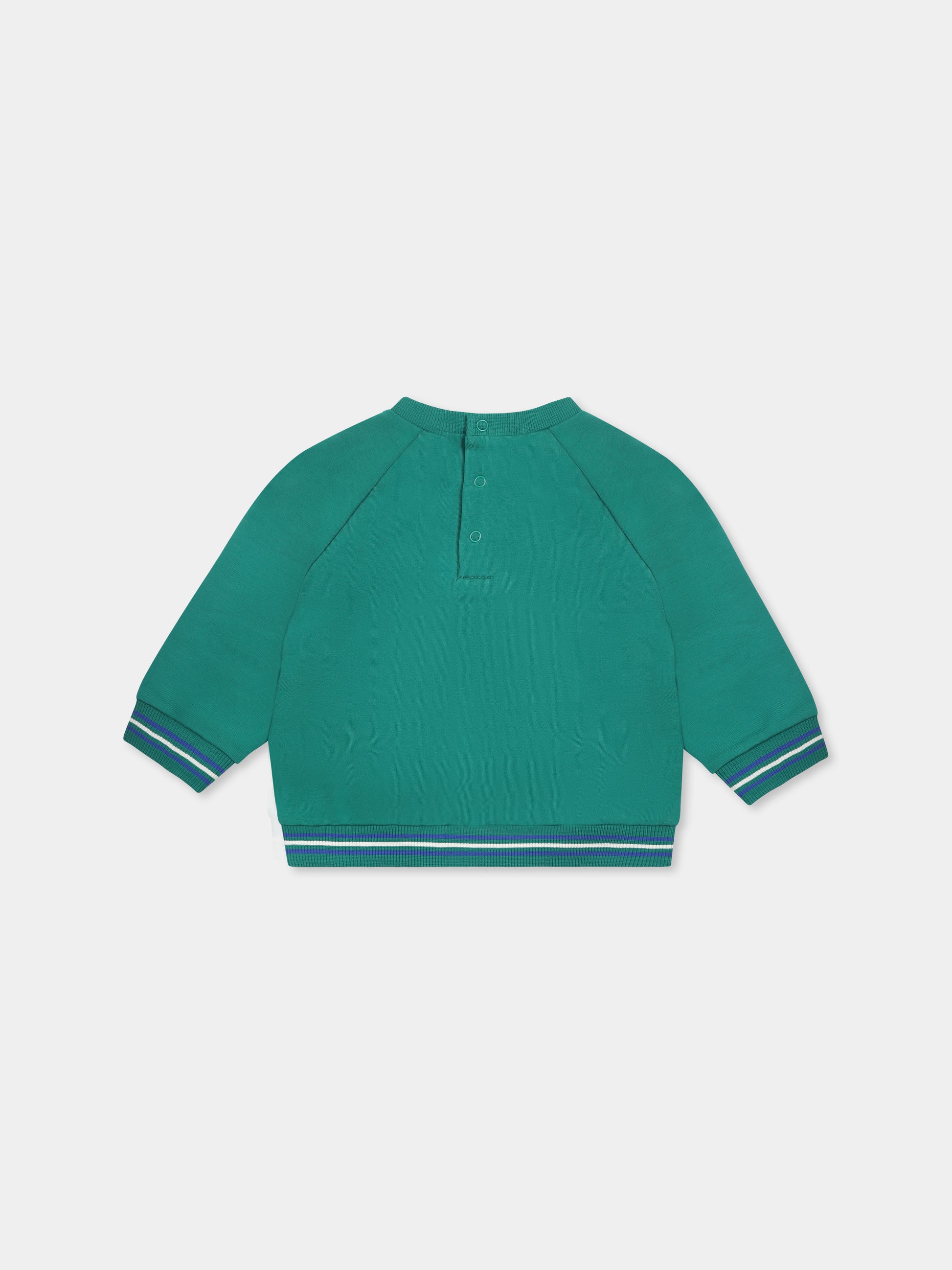 Felpa verde per neonato con scritta,Carrement Beau,Y30152 60C