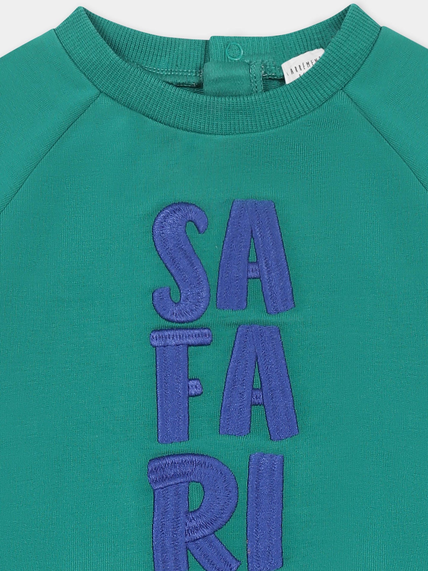 Felpa verde per neonato con scritta,Carrement Beau,Y30152 60C