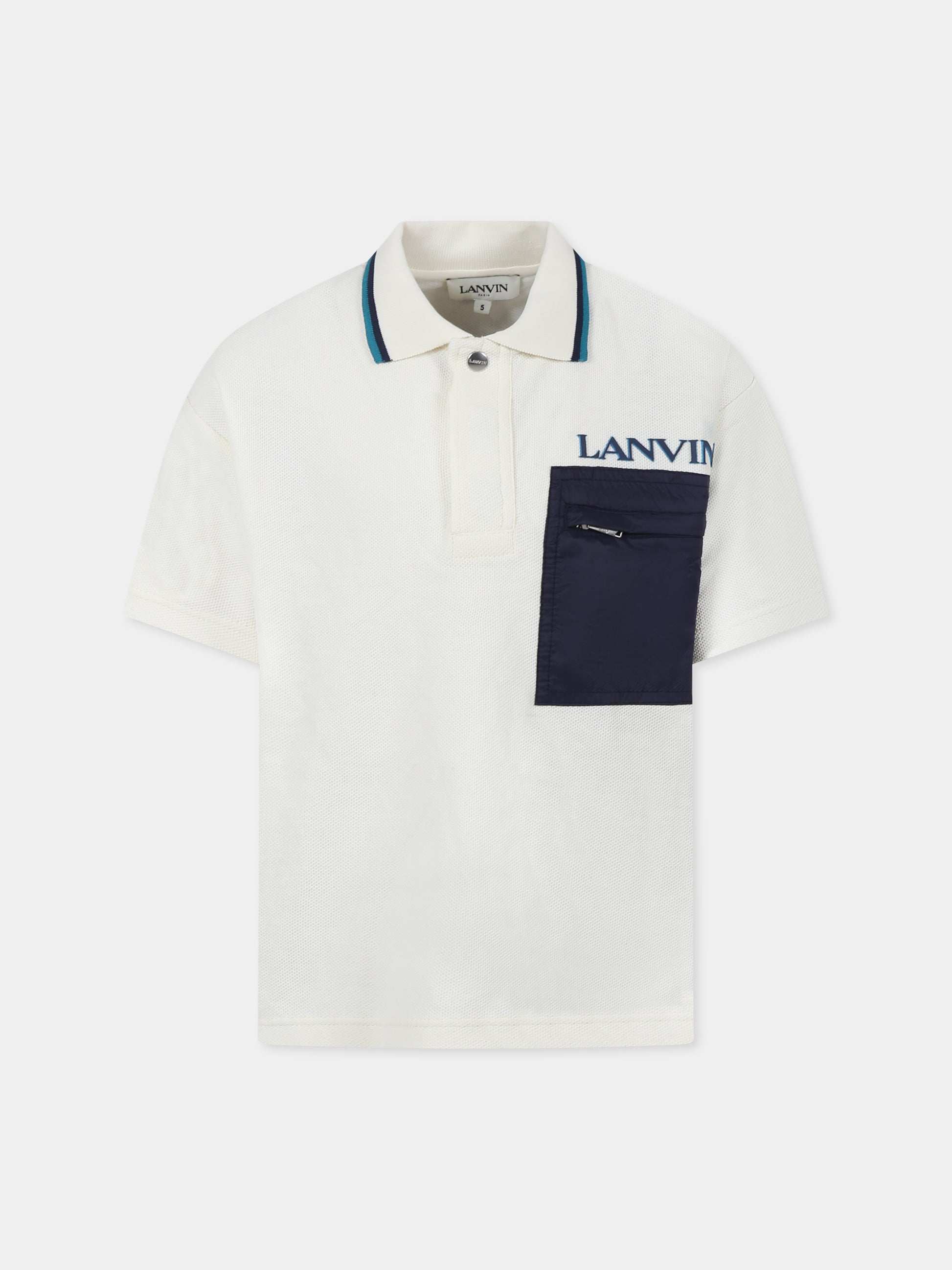 Polo gialla per bambino con logo,Lanvin Petite,N30073 519