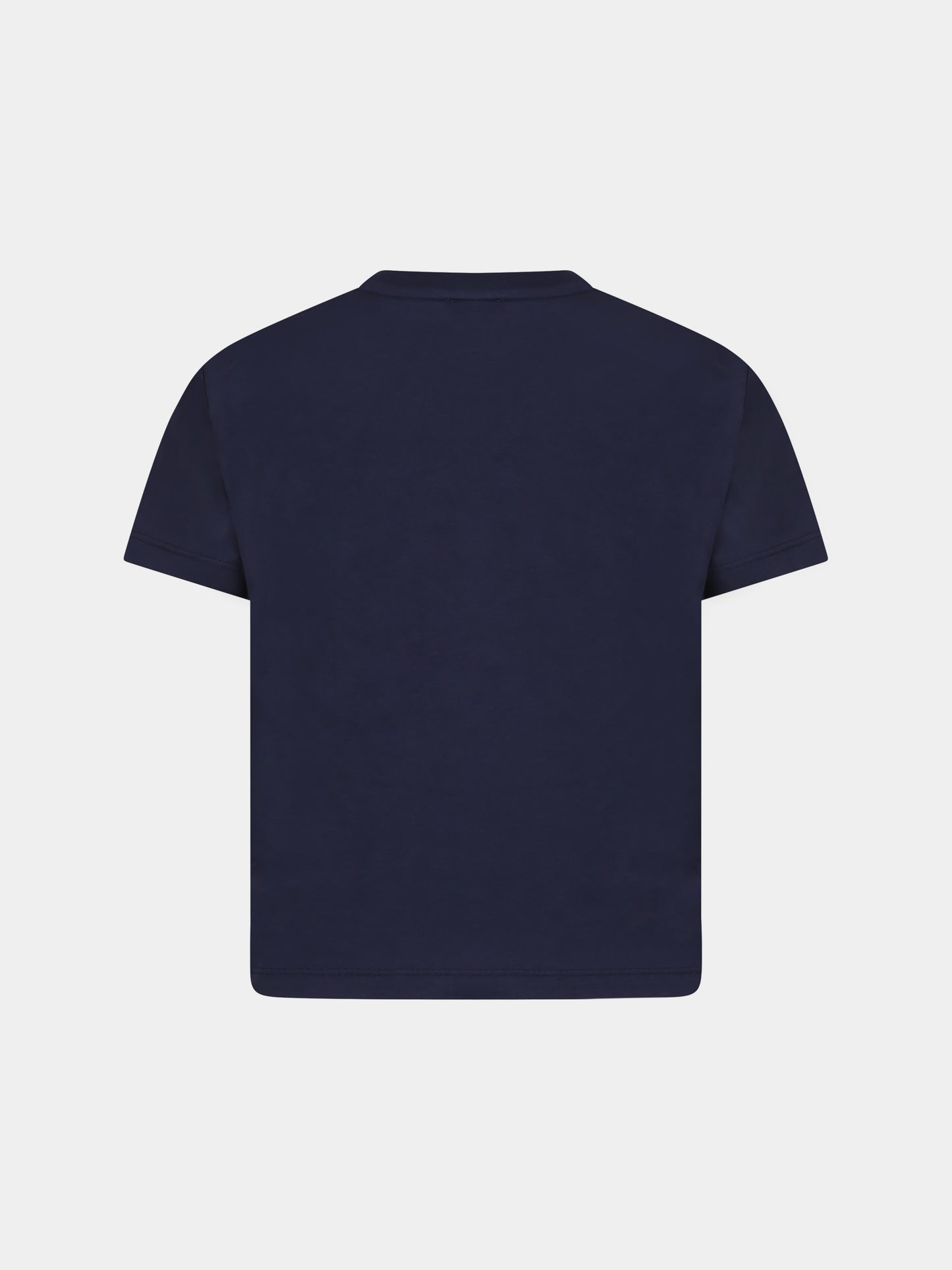 T-shirt blu per bambino con logo e ghepardo,Lanvin Petite,N30066 84H