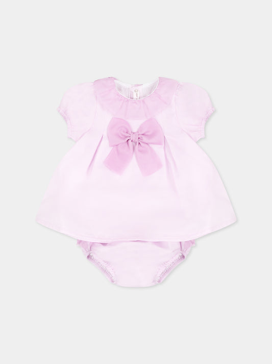 Esemble lilas pour bébé fille avec  noeud