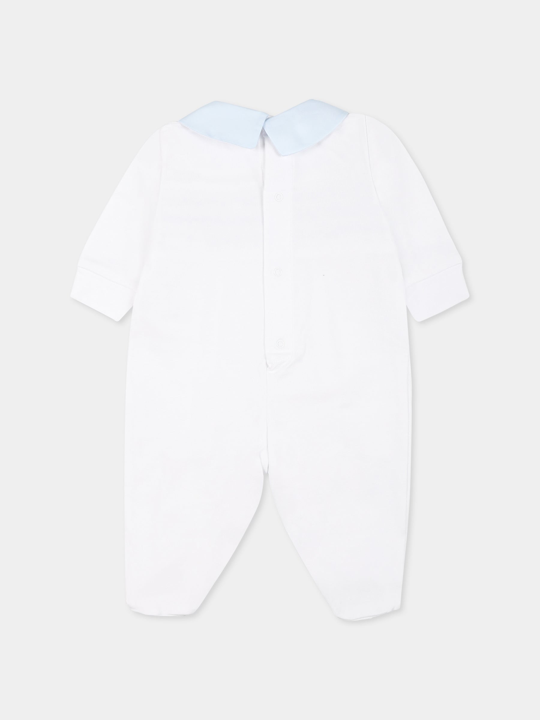 Tutina bianca per neonato con ricami,Mercadante 1939,MT037 BIA/CEL