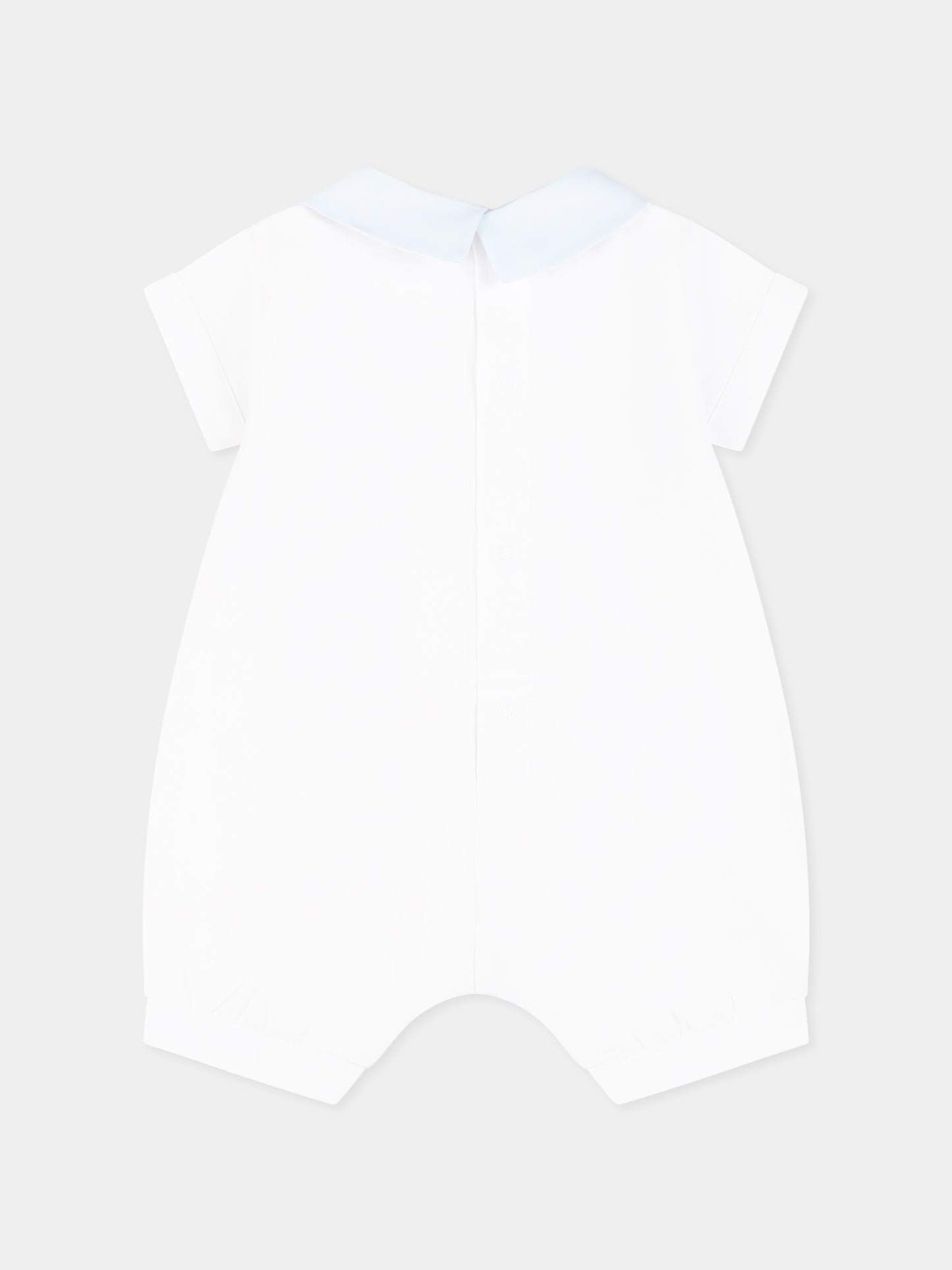 Barboteuse blanche pour bébé garçon avec broderie