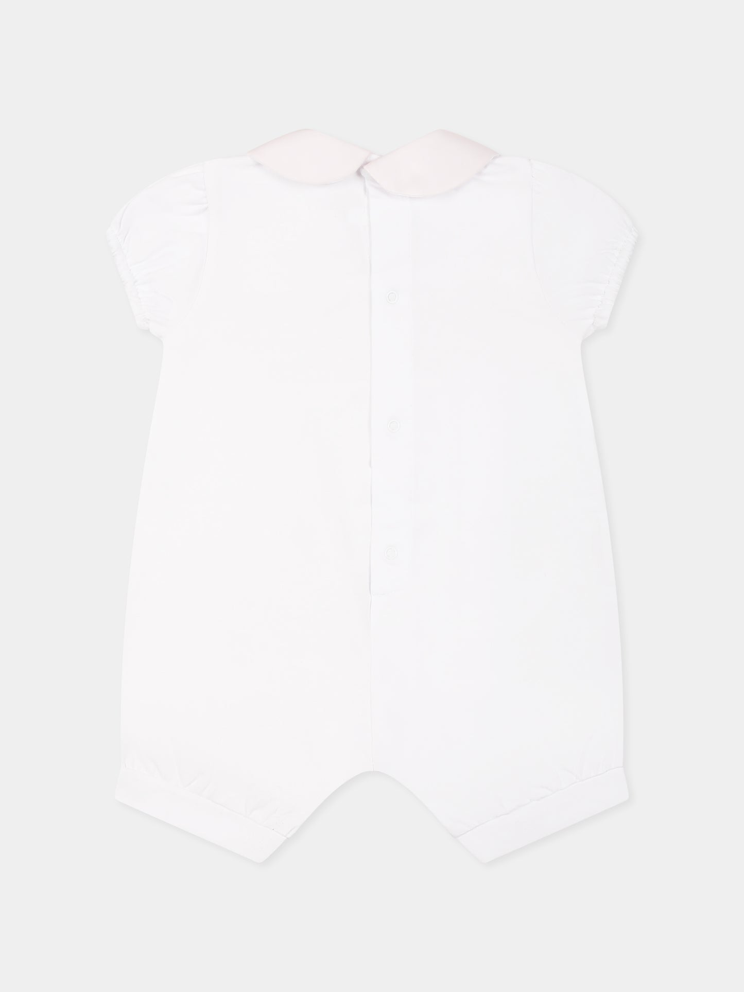 Barboteuse blanche pour bébé fille avec broderie