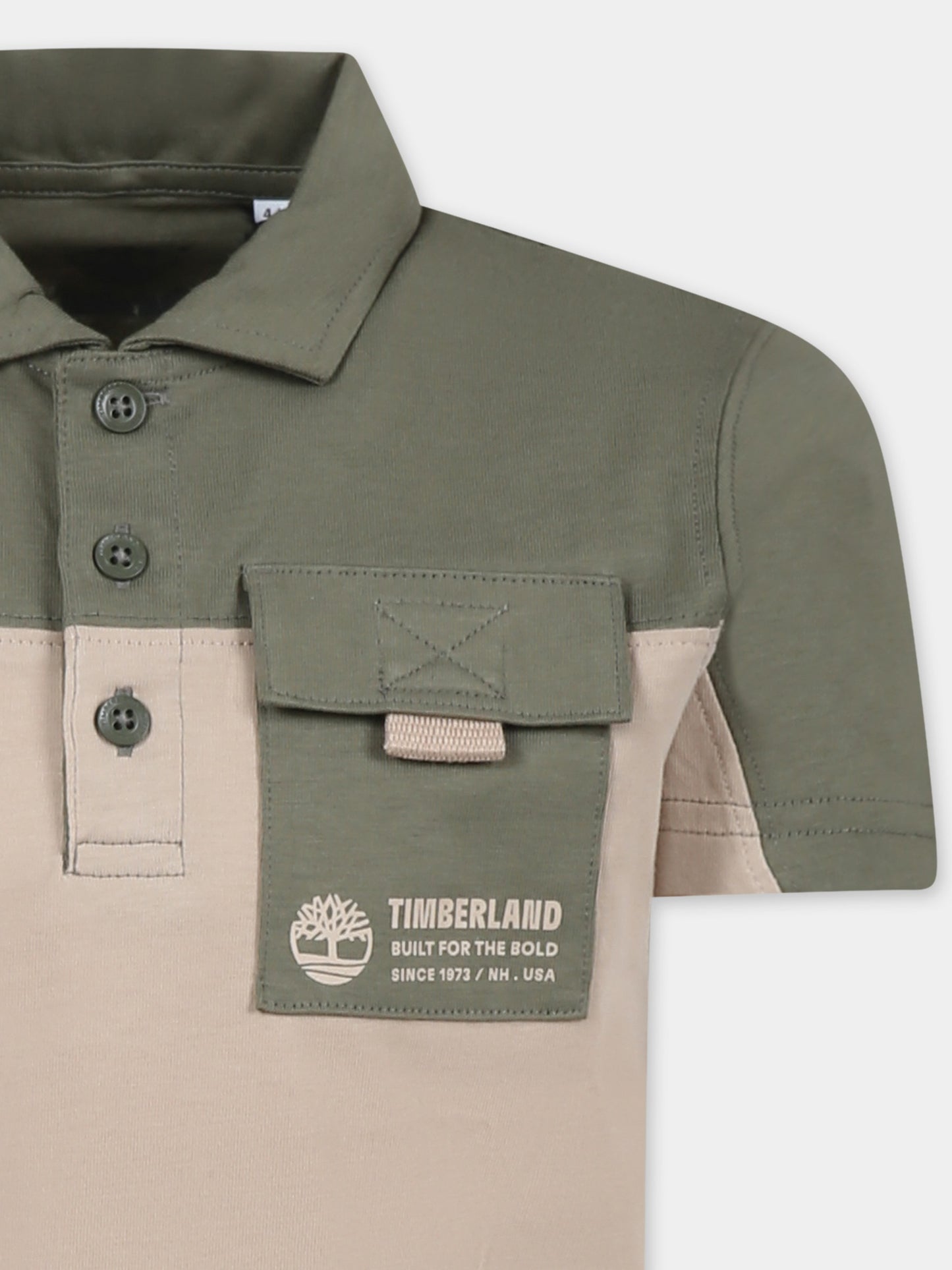 Polo beige per bambino con logo,Timberland,T60062 525