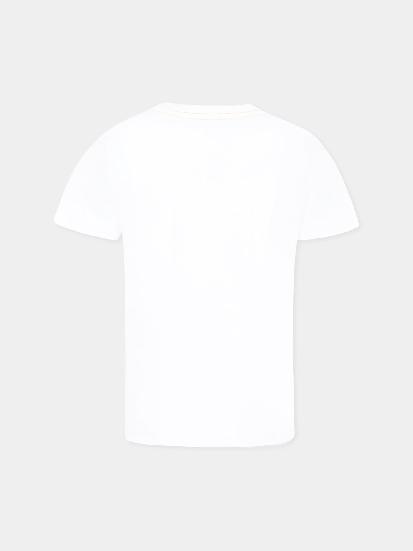 T-shirt bianca per bambino con logo e stampa,Timberland,T60092 10P