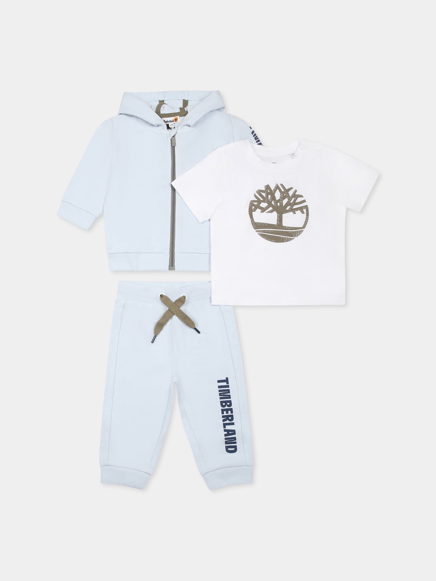 Ensemble bleu clair pour bébé garçon avec logo