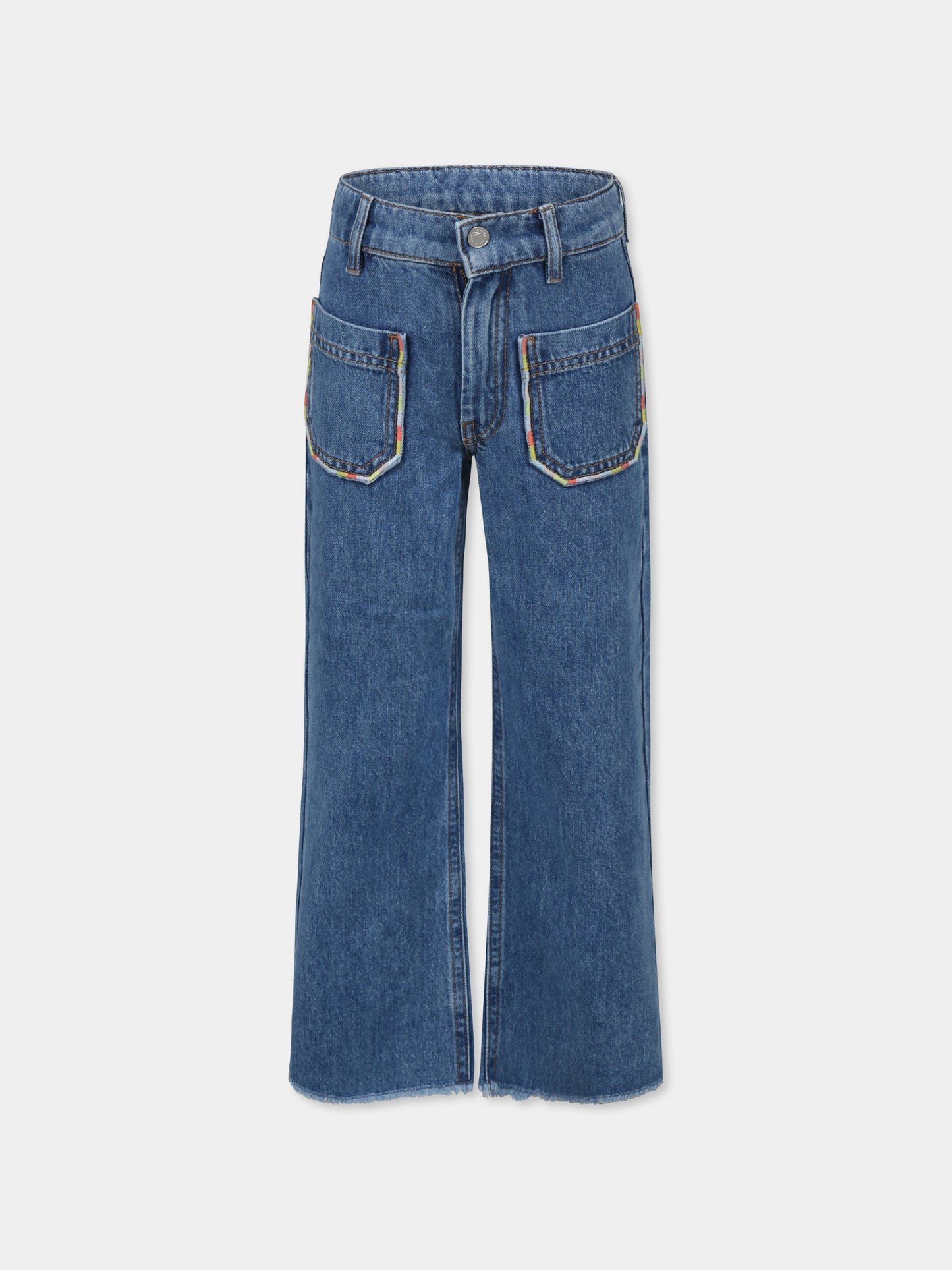 Jeans denim per bambina con logo e sole,Sonia Rykiel Paris,A00166 Z27