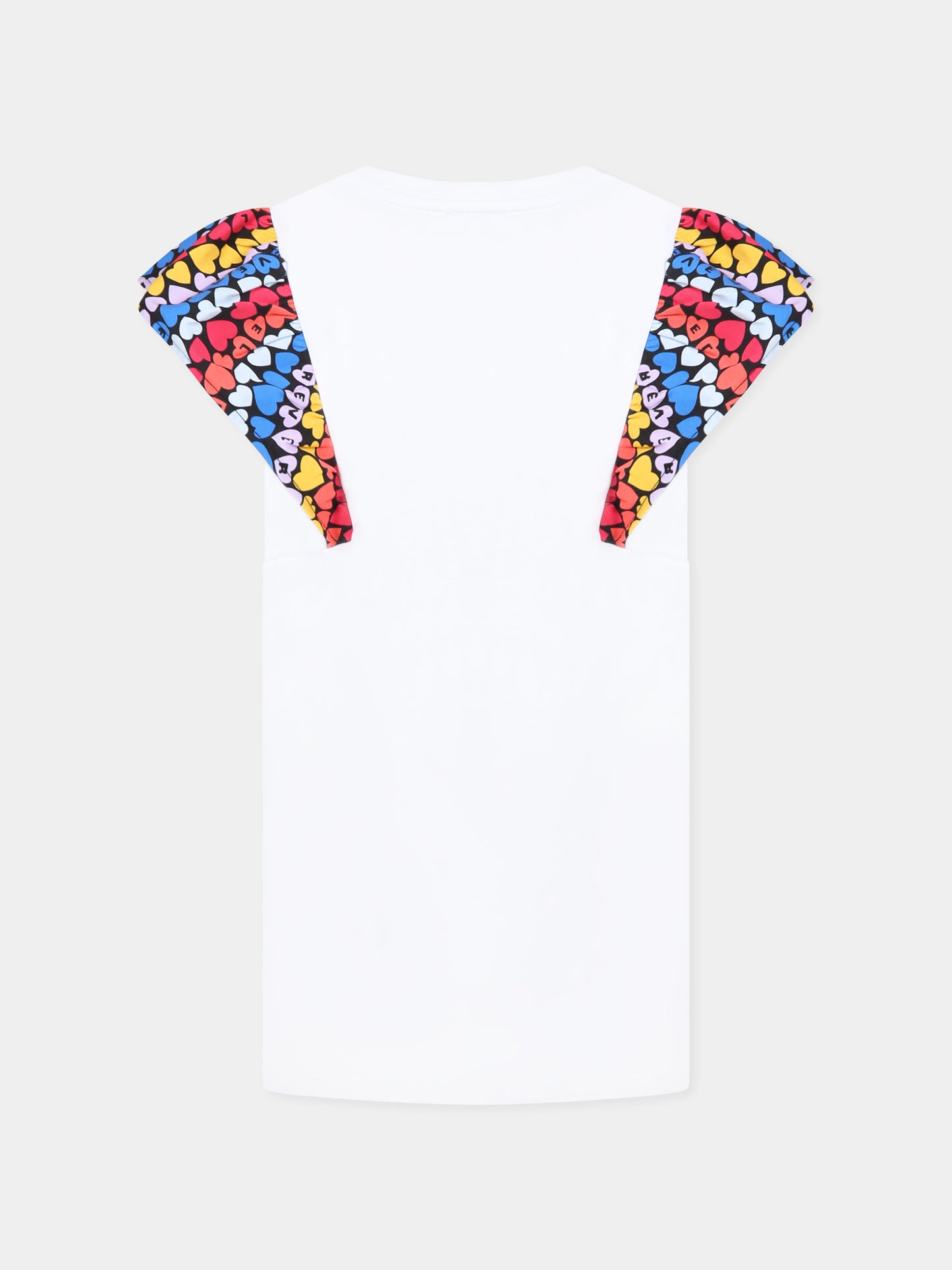 T-shirt bianca per bambina con cuori,Sonia Rykiel Paris,A00173 10P