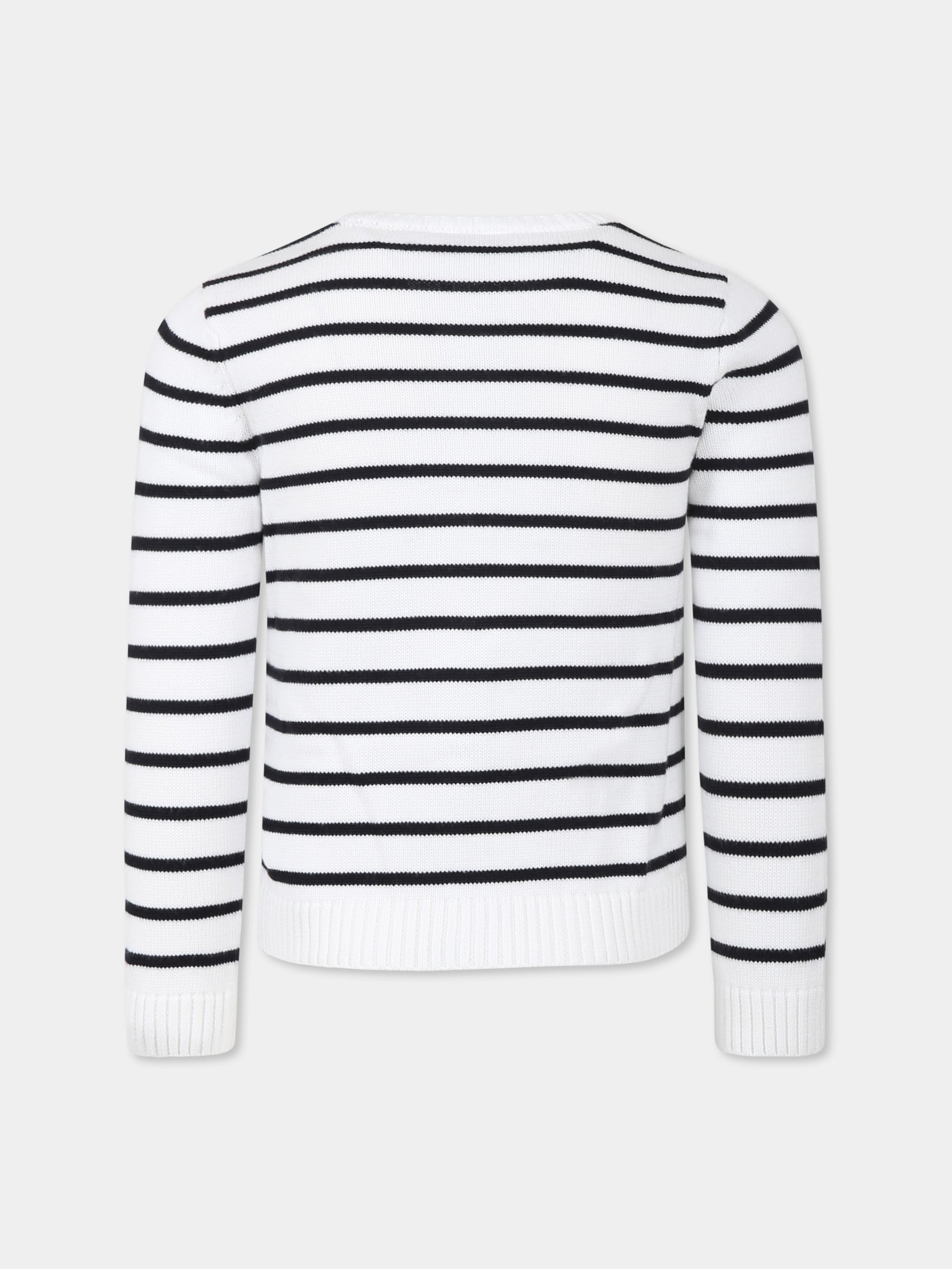 Cardigan bianco per bambina con logo,Sonia Rykiel Paris,A00179 10P