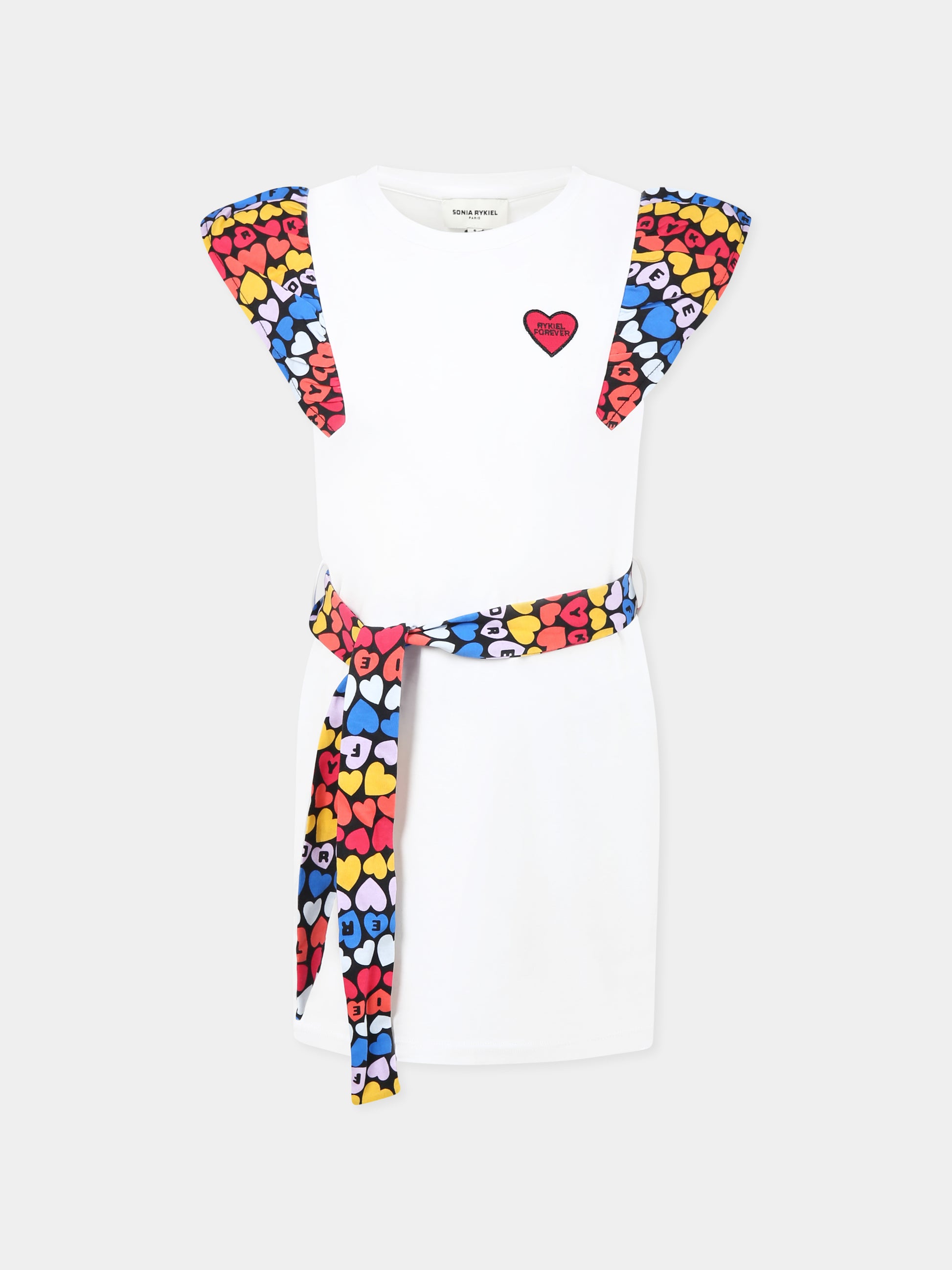 Vestito bianco per bambina con cuori,Sonia Rykiel Paris,A00189 10P