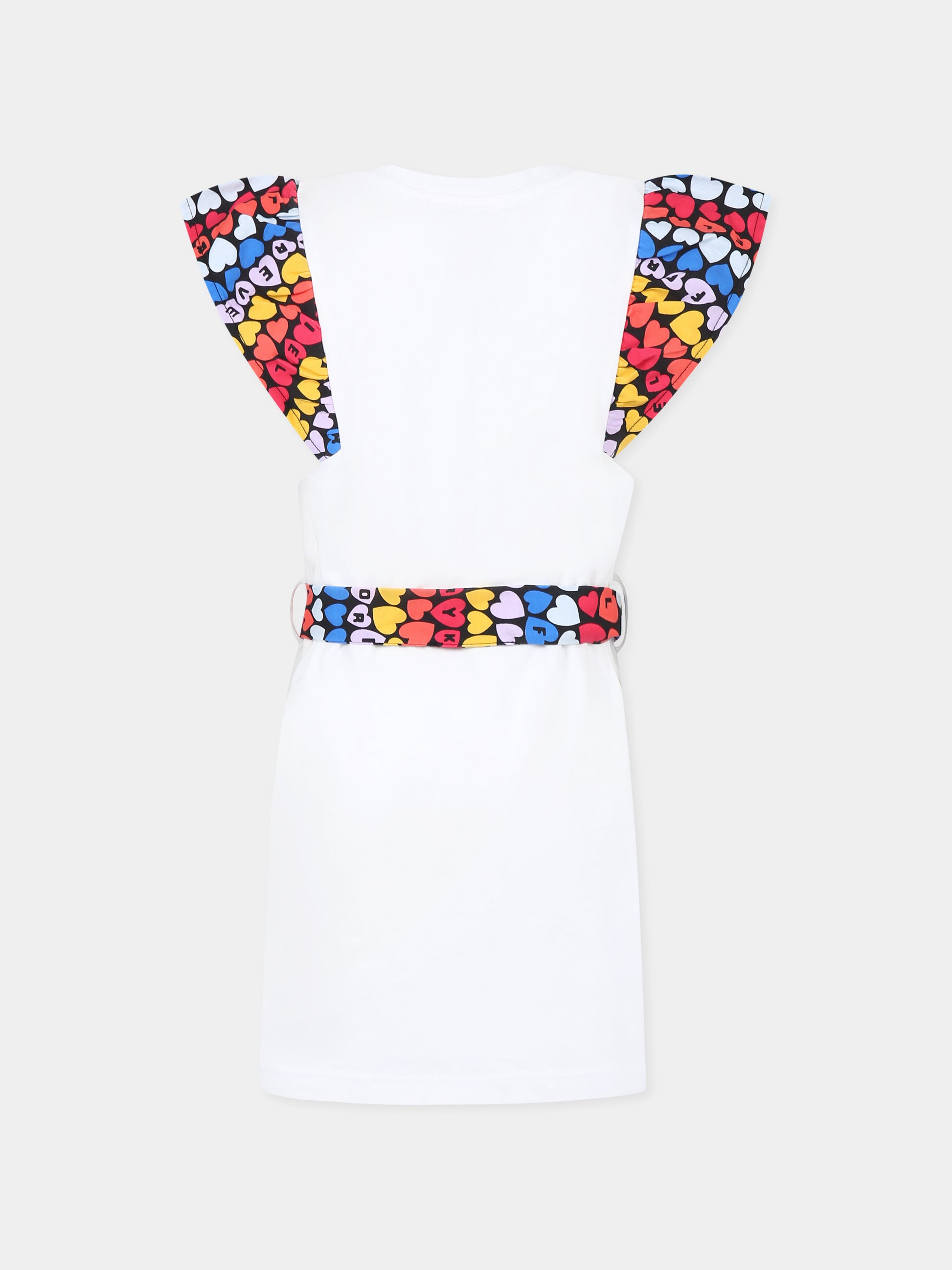 Vestito bianco per bambina con cuori,Sonia Rykiel Paris,A00189 10P