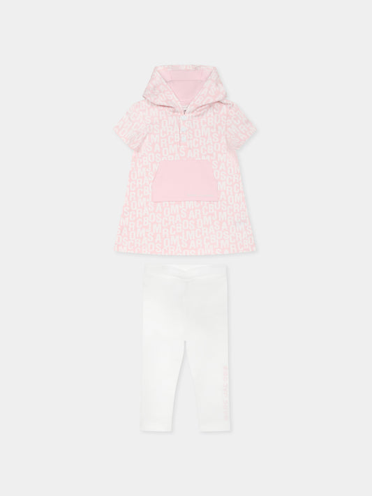 Ensemble rose pour bébé fille avec logo