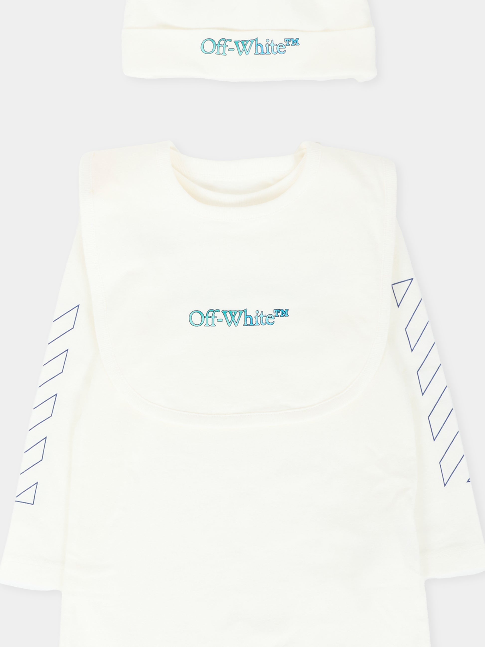 Set tutine avorio per neonato con logo,Off White,OB2X001F25JER0010184