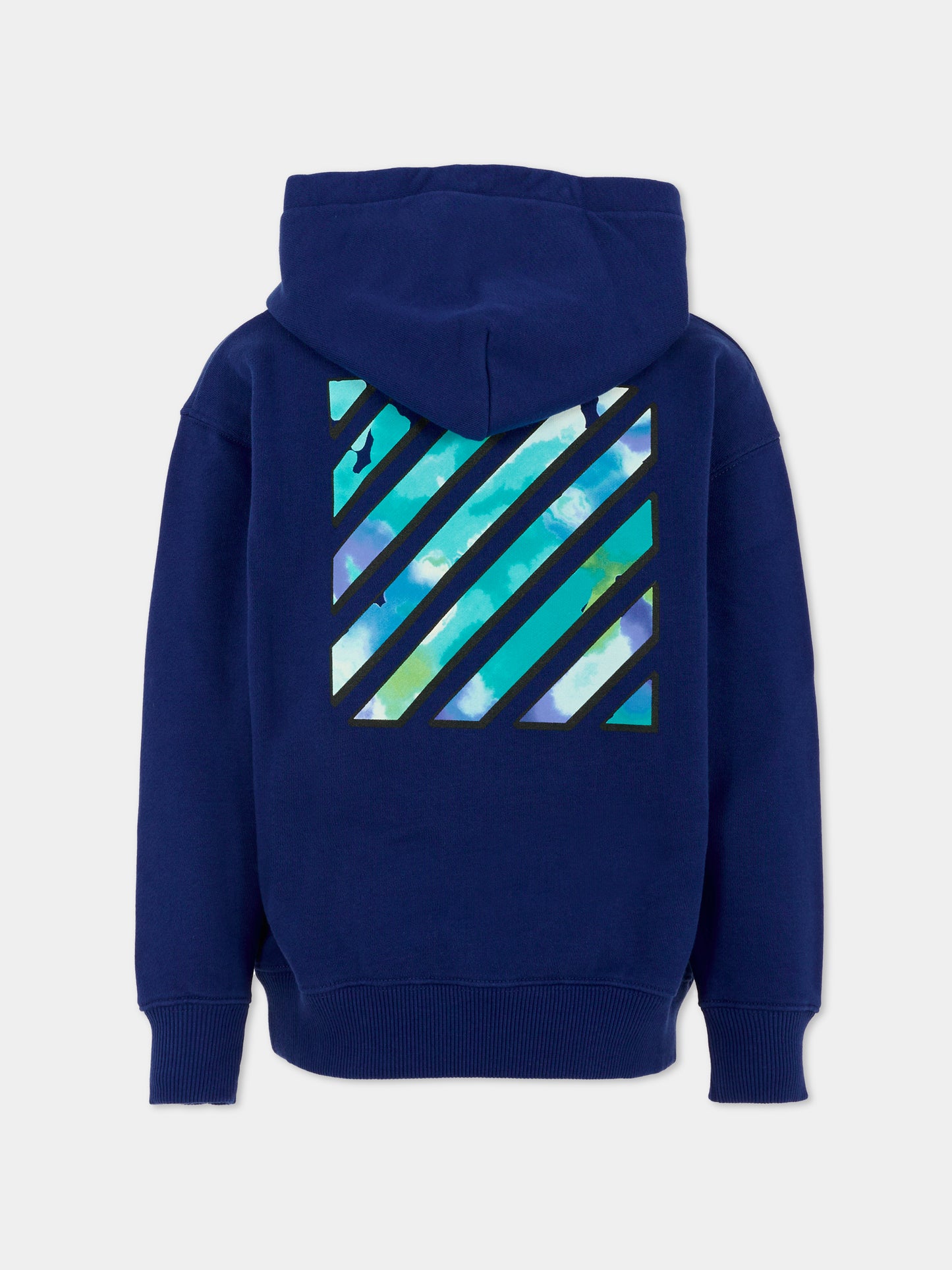 Felpa blu per bambino con logo,Off White,OBBB001F25FLE0074584