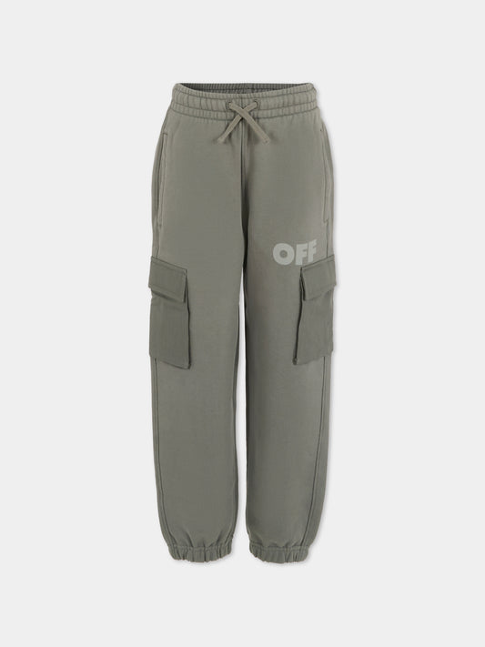 Pantaloni grigi per bambino con frecce,Off White,OBCH00BF25FLE0010705