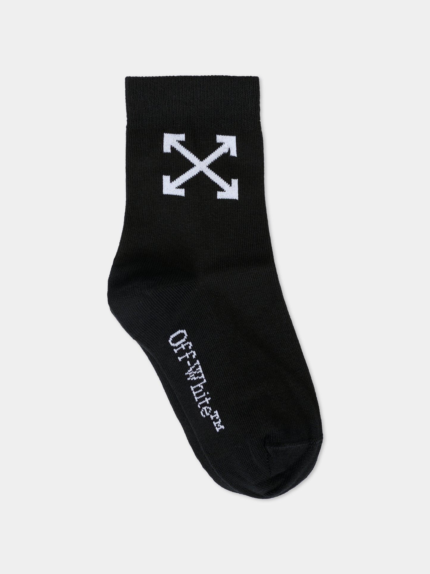 Calze nere per bambini con frecce bianche,Off White,OBRA004C99KNI0011001