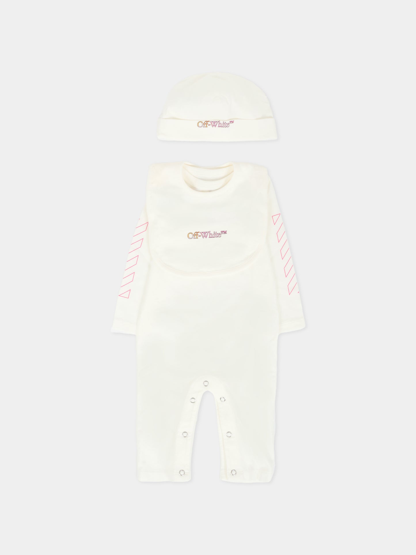 Set tutine avorio per neonata con logo,Off White,OG2X006F25JER0010184