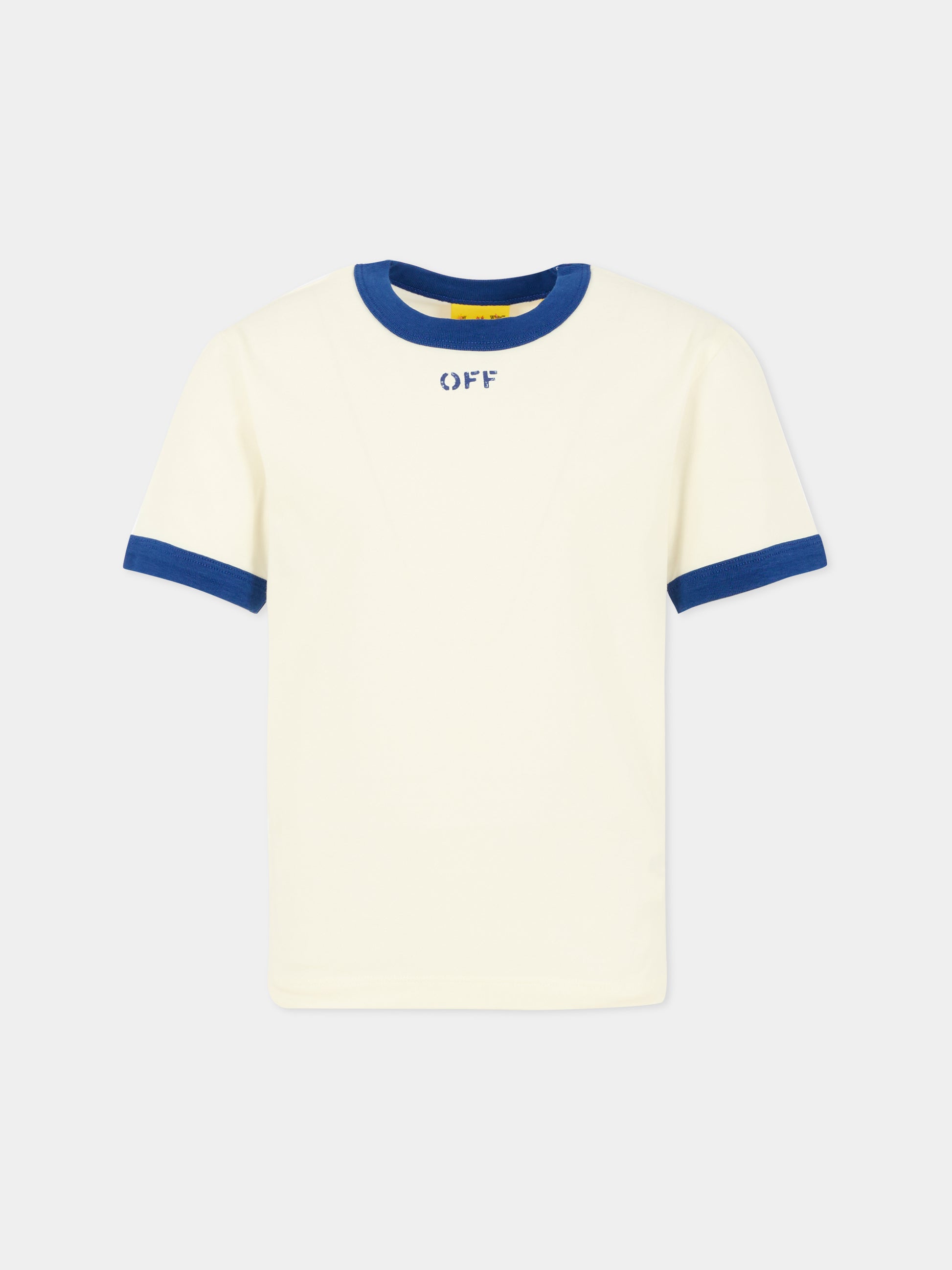 T-shirt avorio per bambina con logo,Off White,OGAA01AF25JER0010145