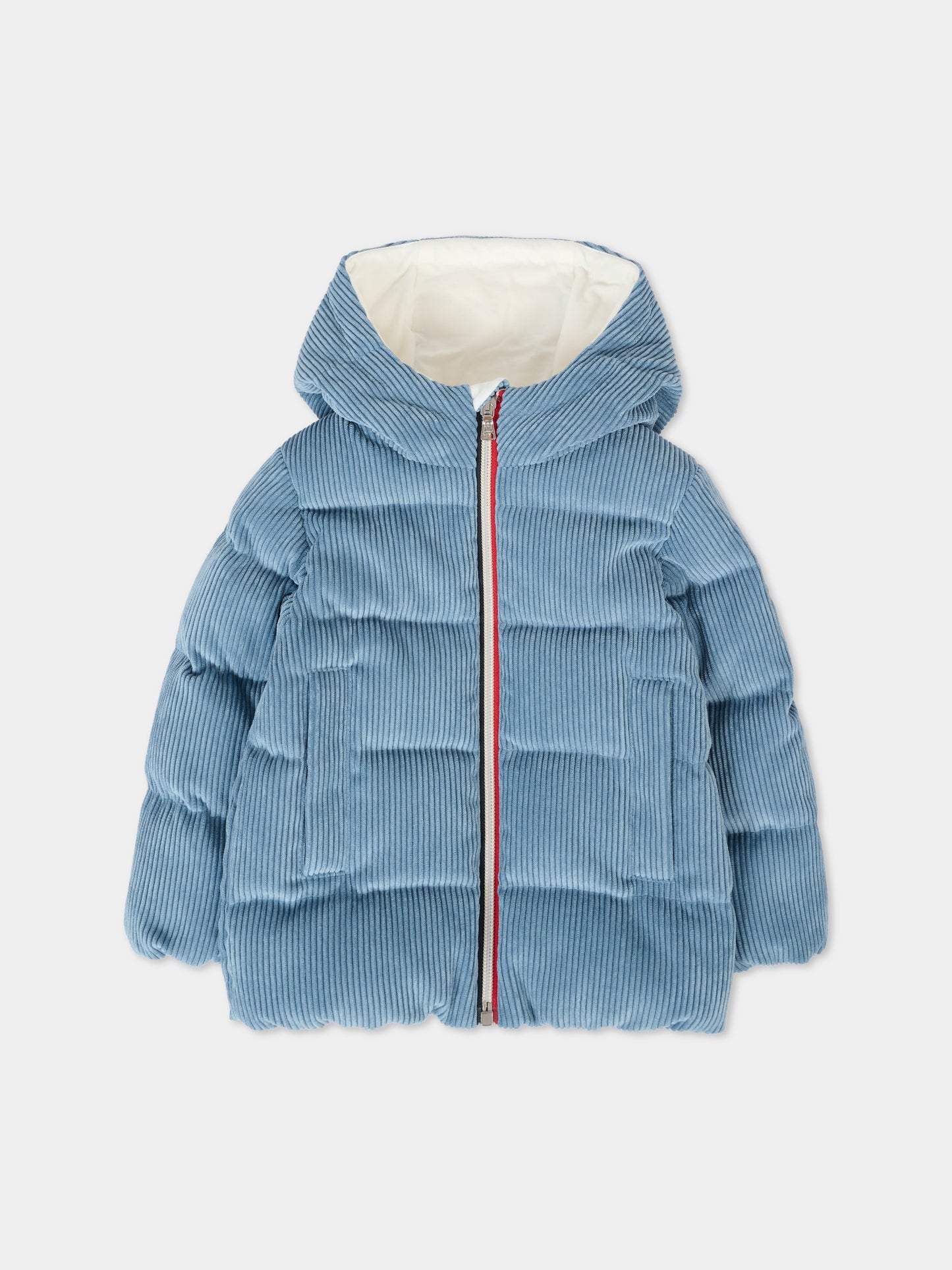 Piumino Puki azzurro per neonato con logo,Moncler Kids,K2951 1A00020 5964B 78J