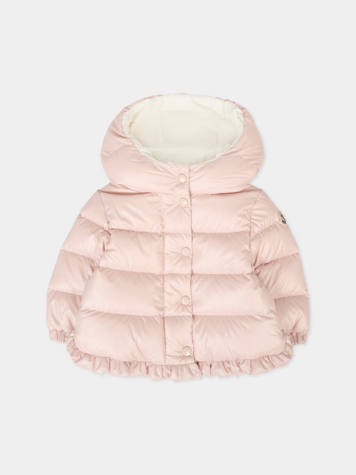 Piumino Tazui rosa per neonata con logo,Moncler Kids,K2951 1A00036 597YX 50X