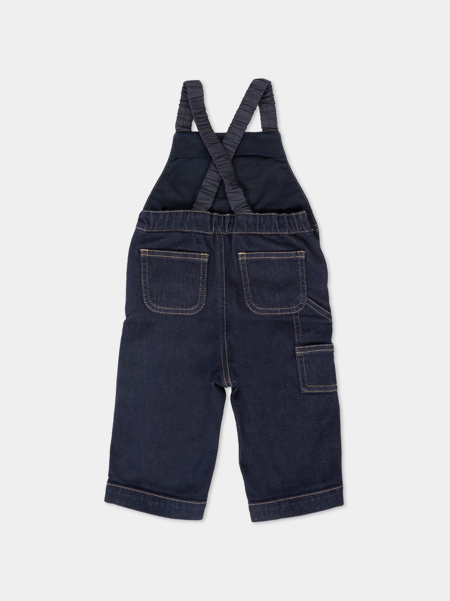 Salopette denim per neonato con logo,Moncler Kids,K2951 2G00004 5974Q 791