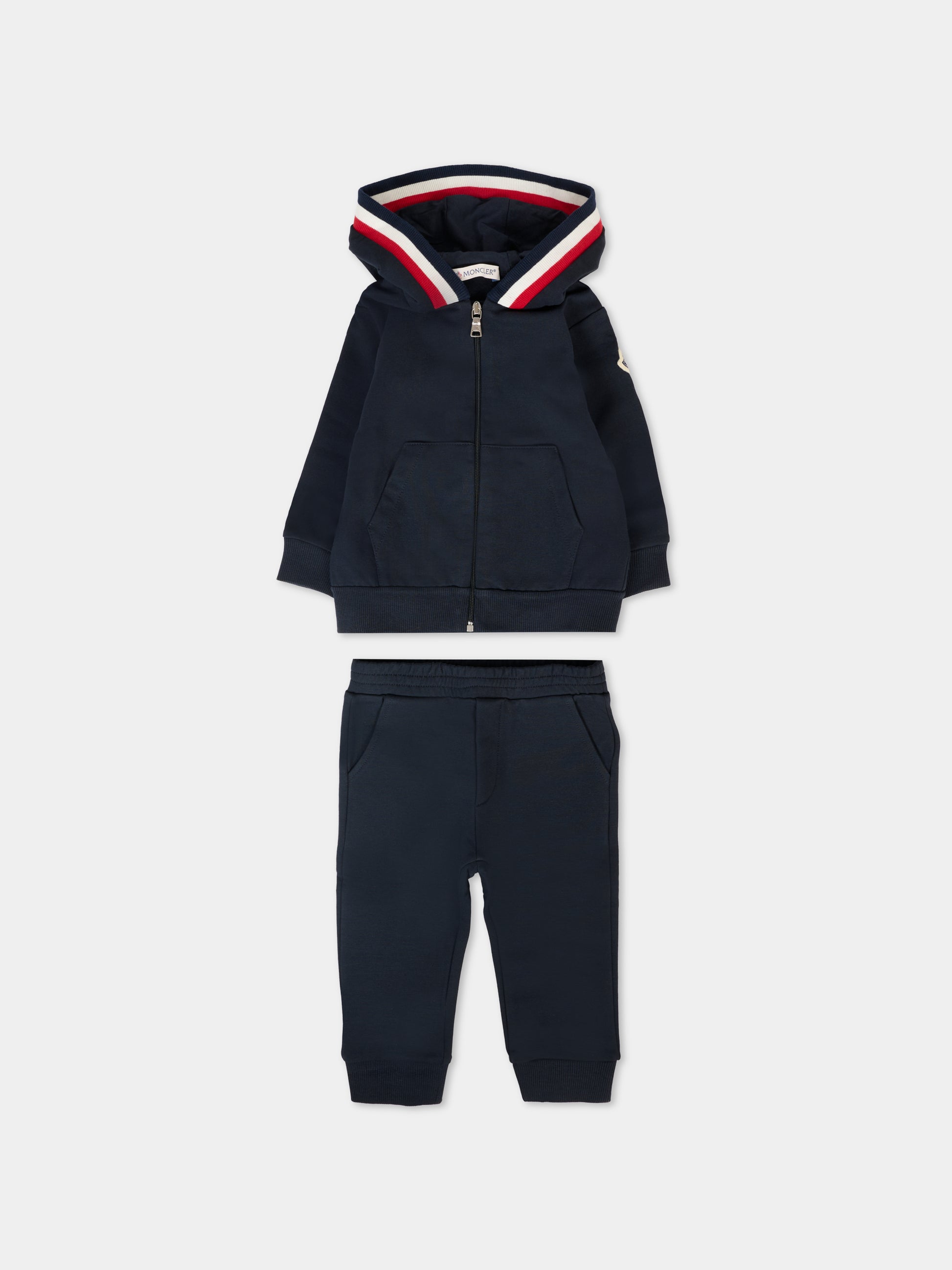 Completo blu per neonato con logo,Moncler Kids,K2951 8M00007 89AM3 778