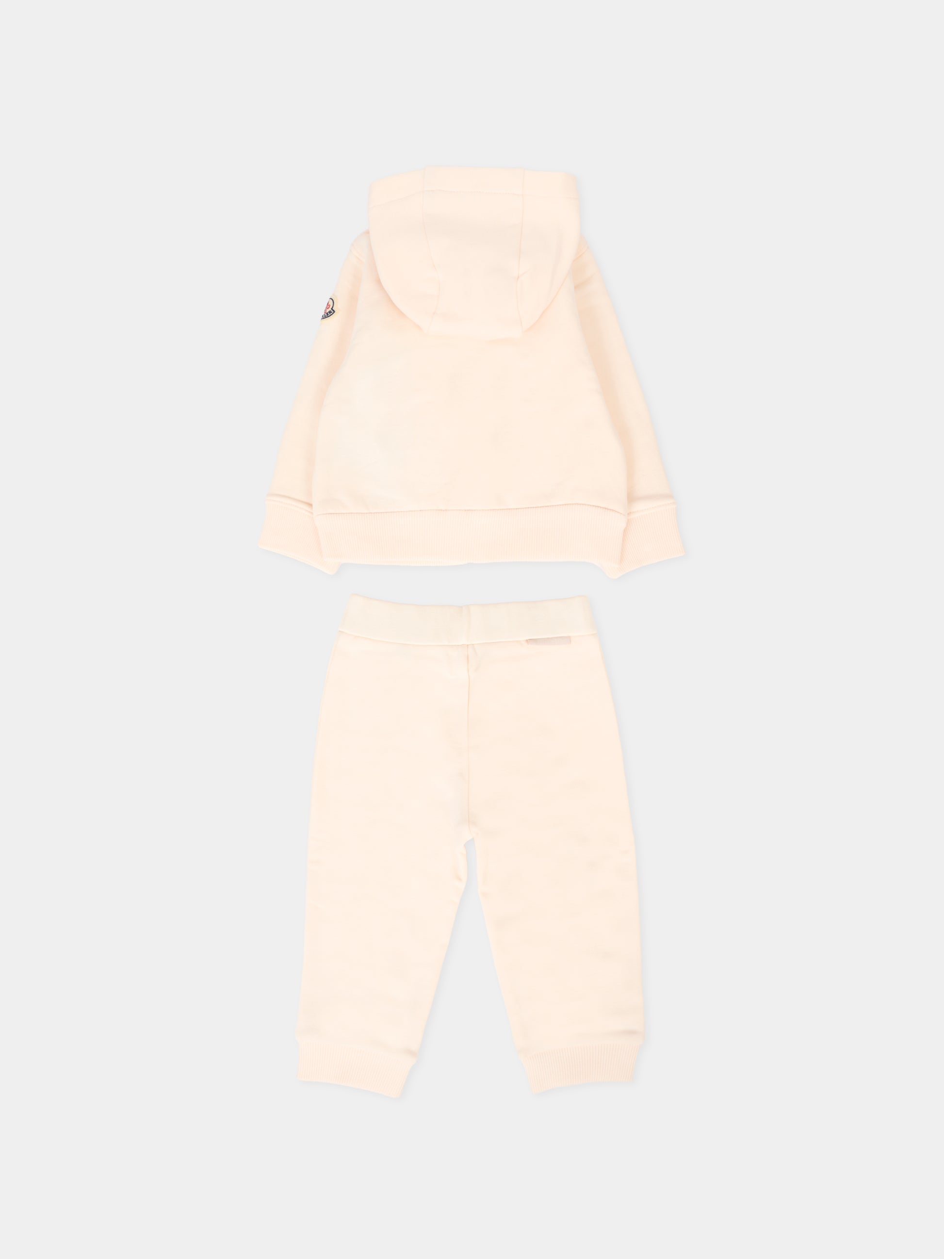 Completo rosa per neonata con logo,Moncler Kids,K2951 8M00010 89A23 529