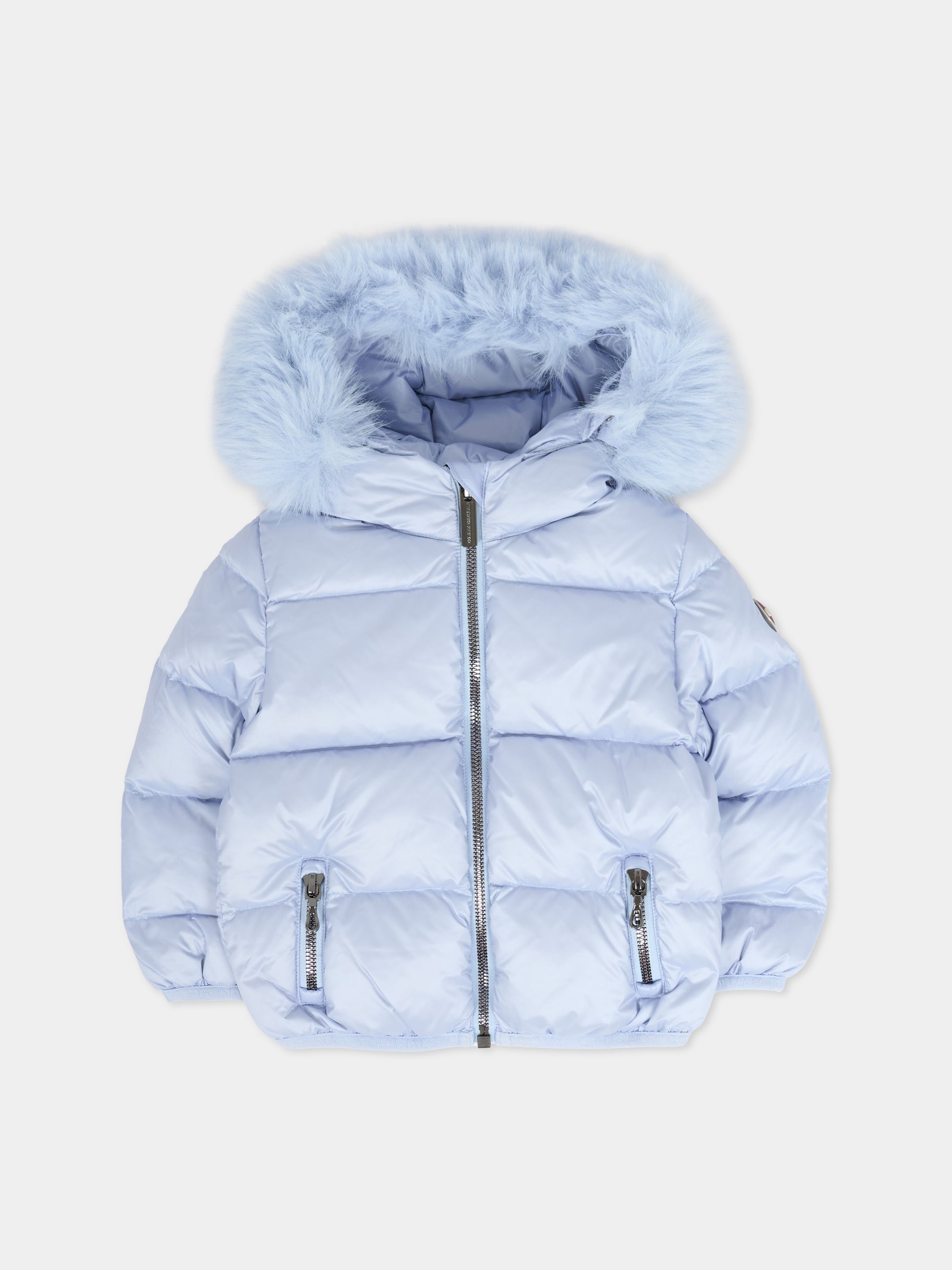 Piumino azzurro per neonata con logo,Colmar Originals Kids,3470E 2YO 741