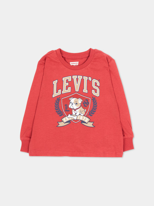 T-shirt rouge pour bébé garçon avec logo