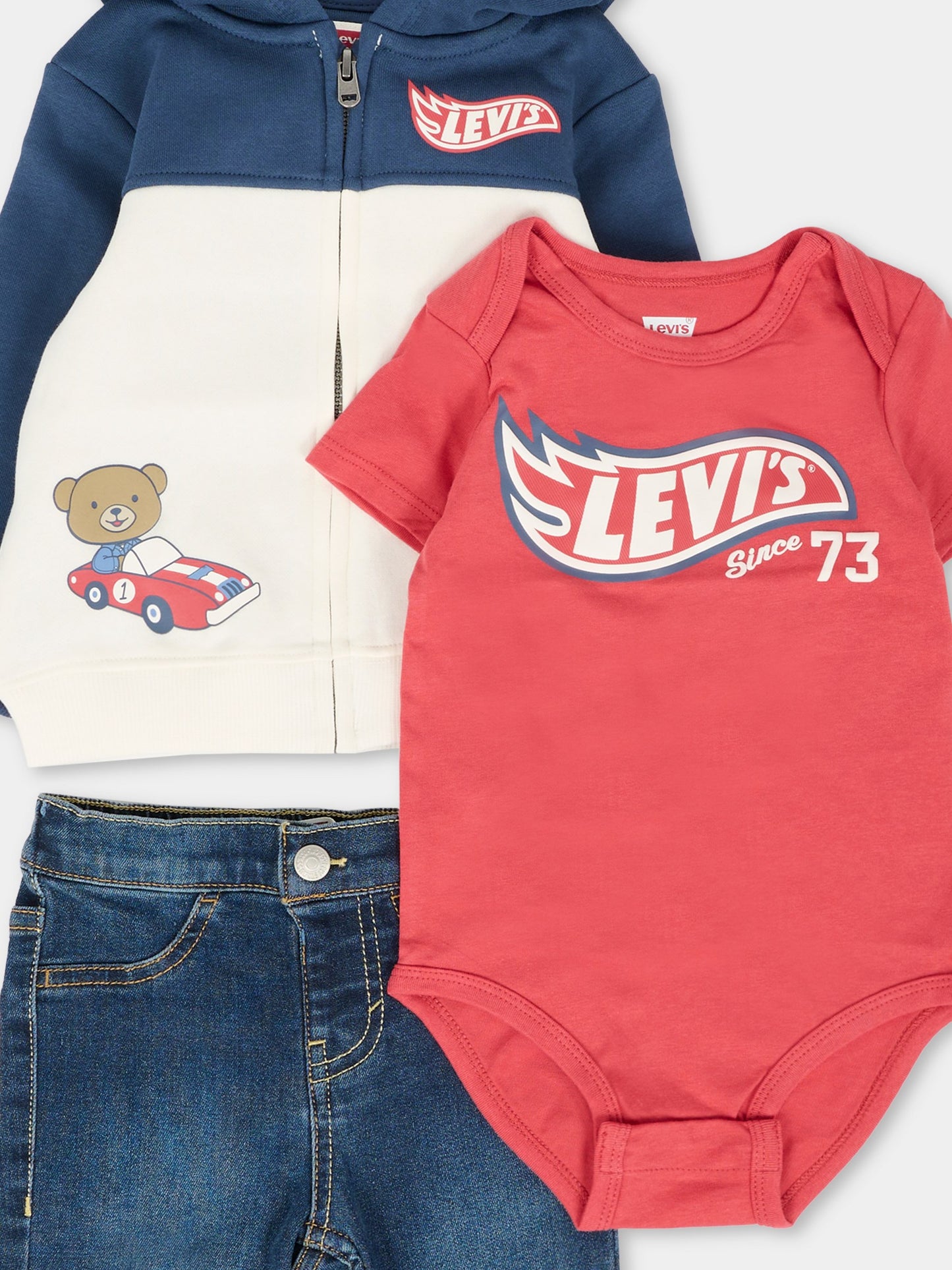 Completo rosso per neonato con logo,Levi's Kids,6EN729 UF3