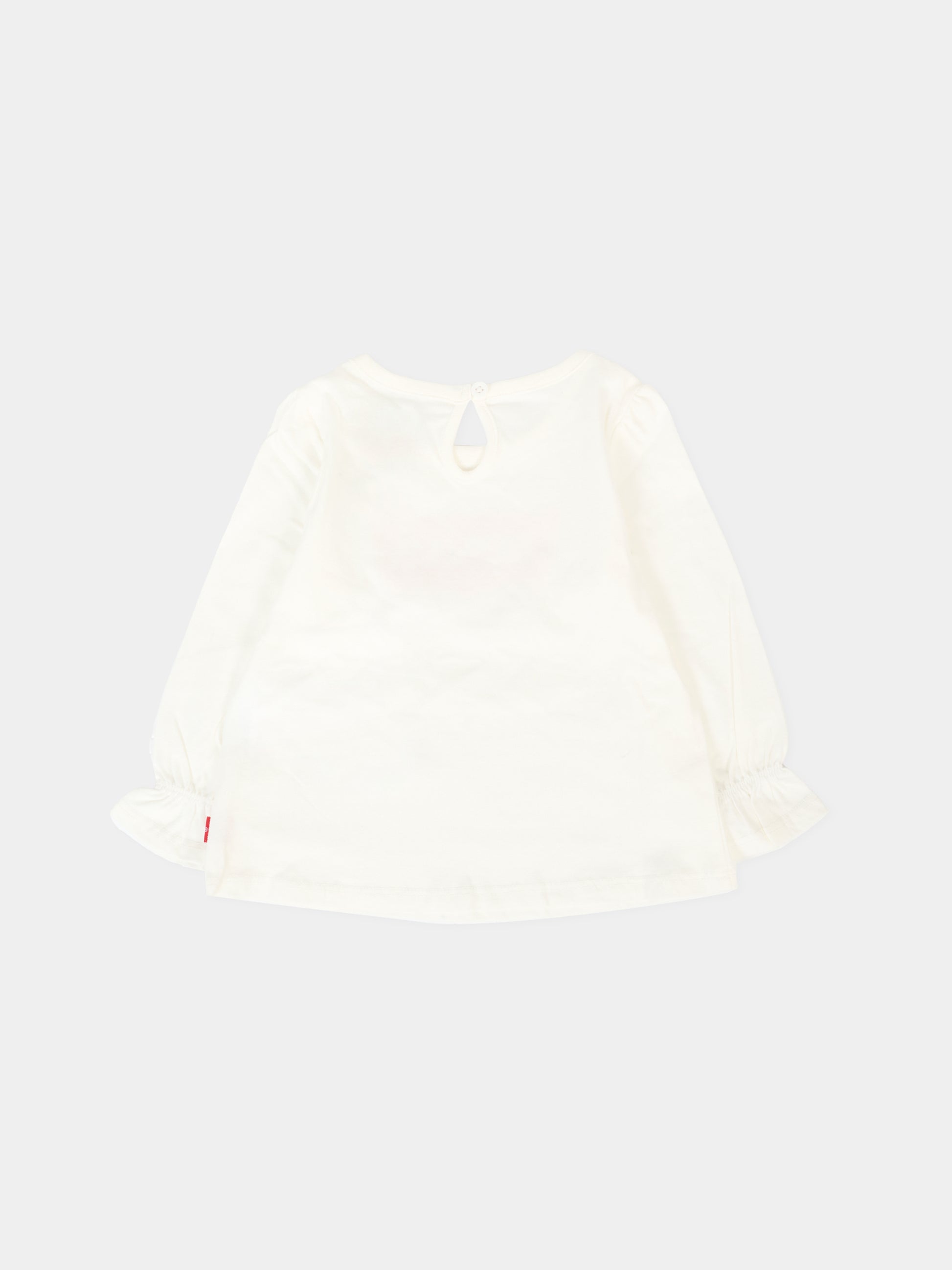 T-shirt bianca per neonata con logo e fiori,Levi's Kids,1EN569 W8J